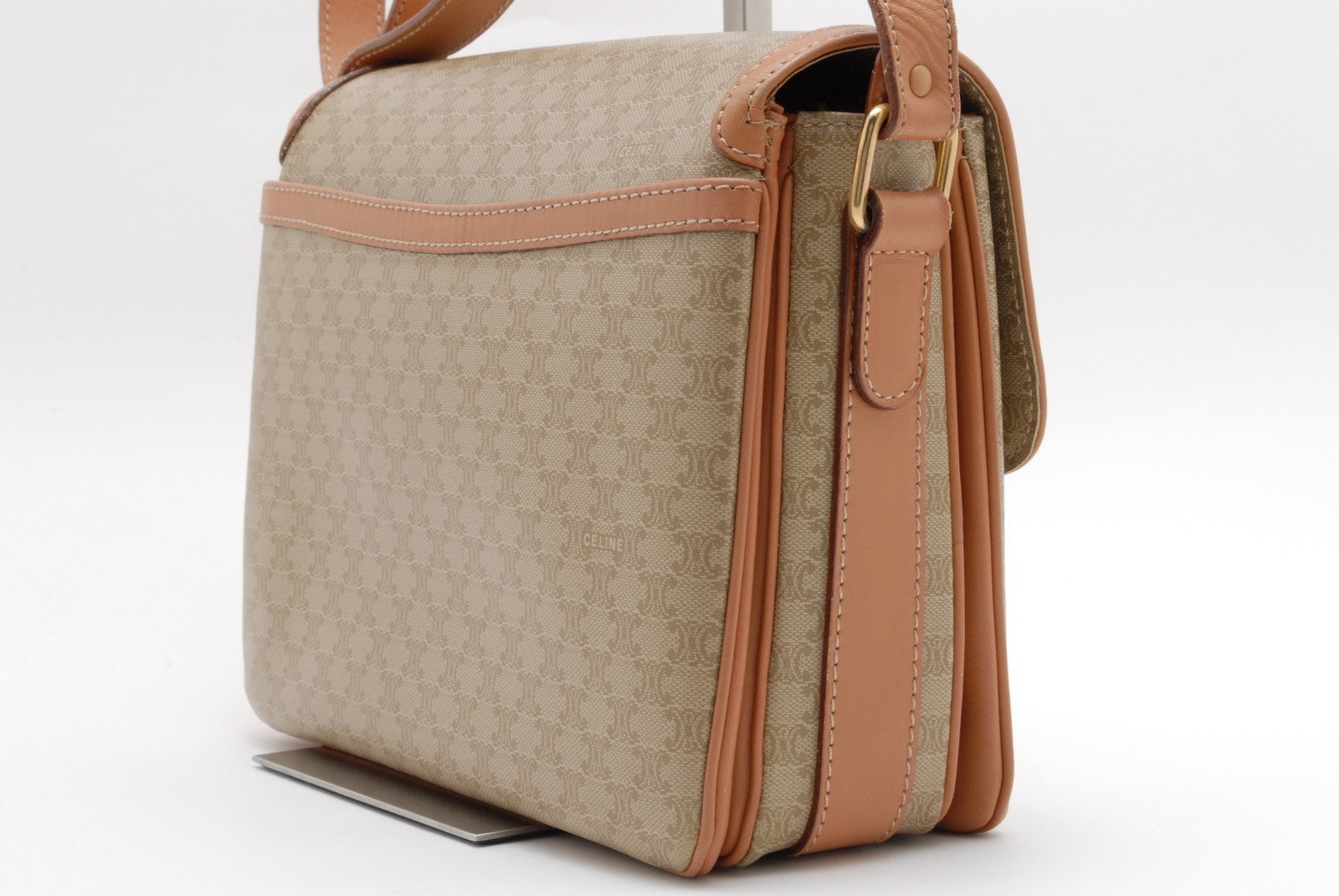 Celine Macadam Shoulder Bag - Beige, PVC Leather