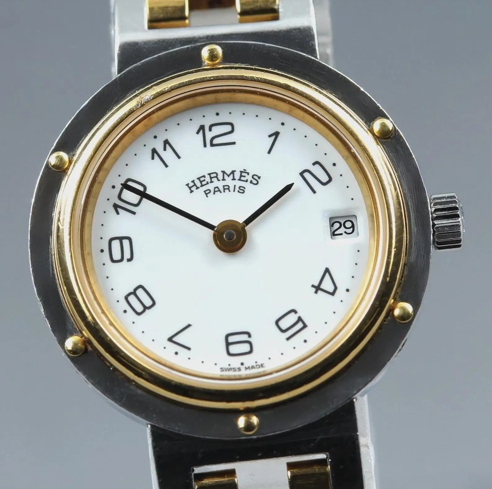 Hermès Clipper Wristwatch - White, Stainless Steel