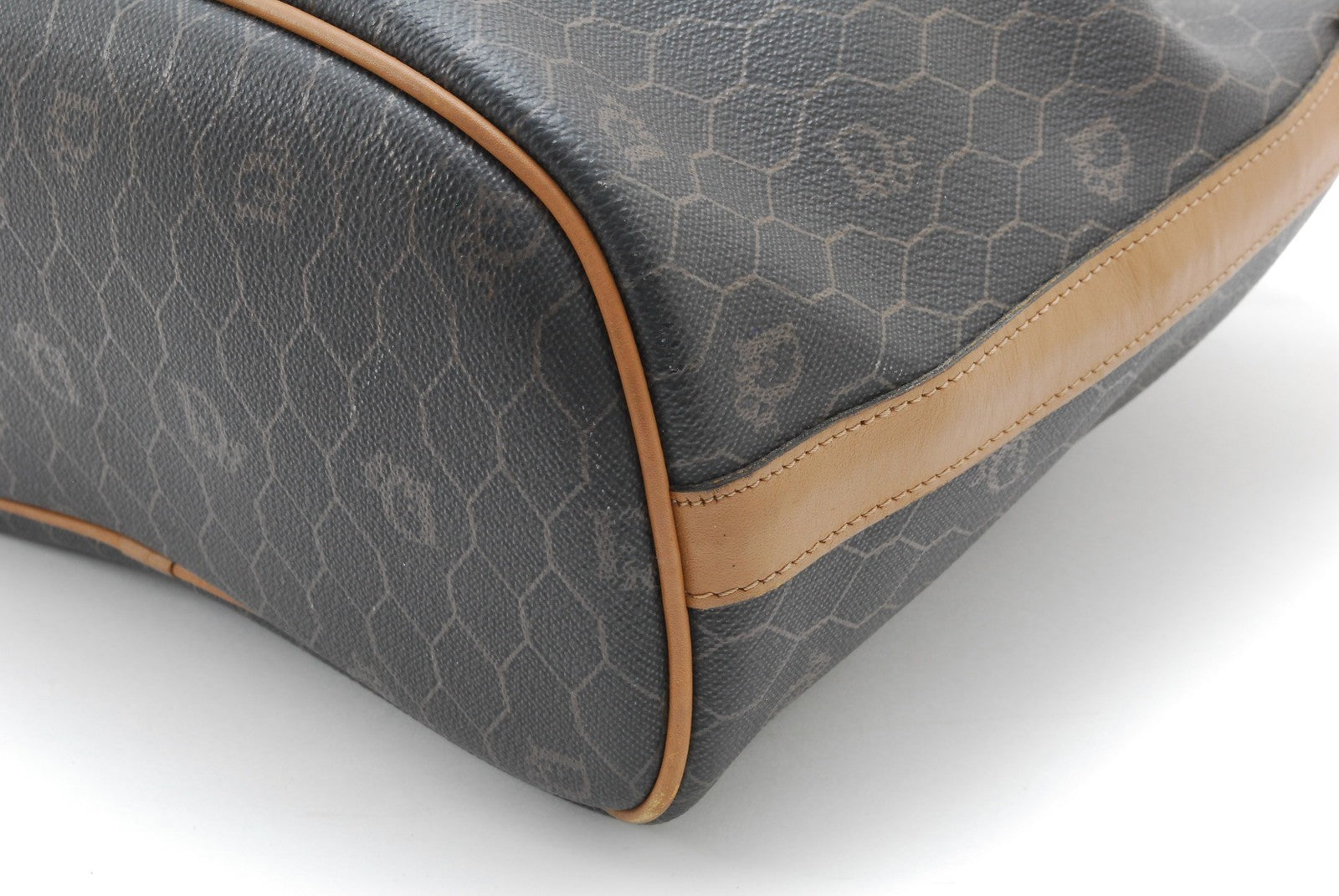 Dior Honeycomb Drawstring Shoulder Bag - Black Brown, Canvas Leather
