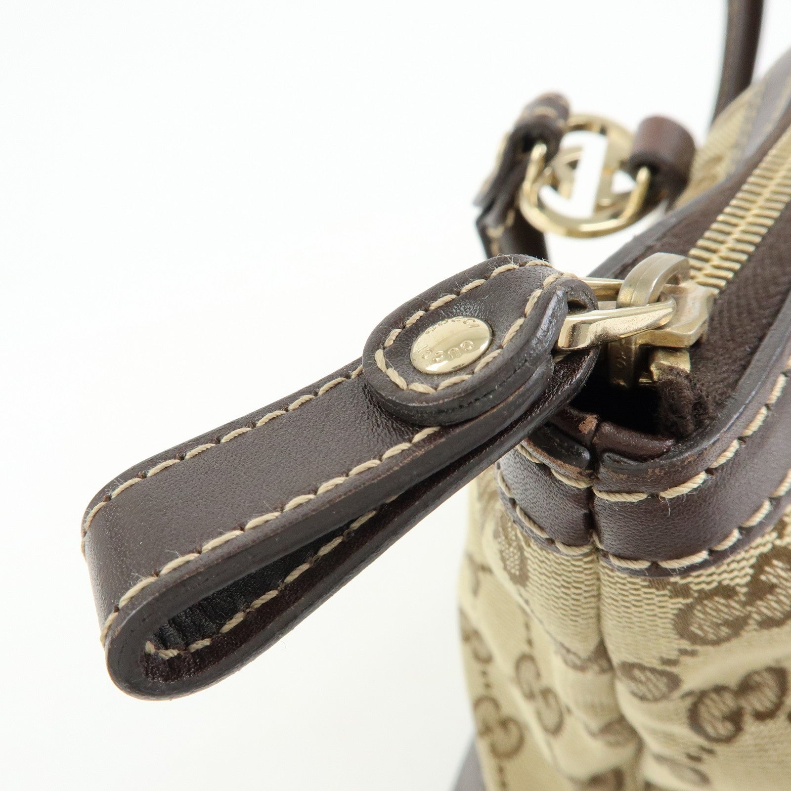 GUCCI Interlocking G Lovely Heart Canvas Tote Bag Beige