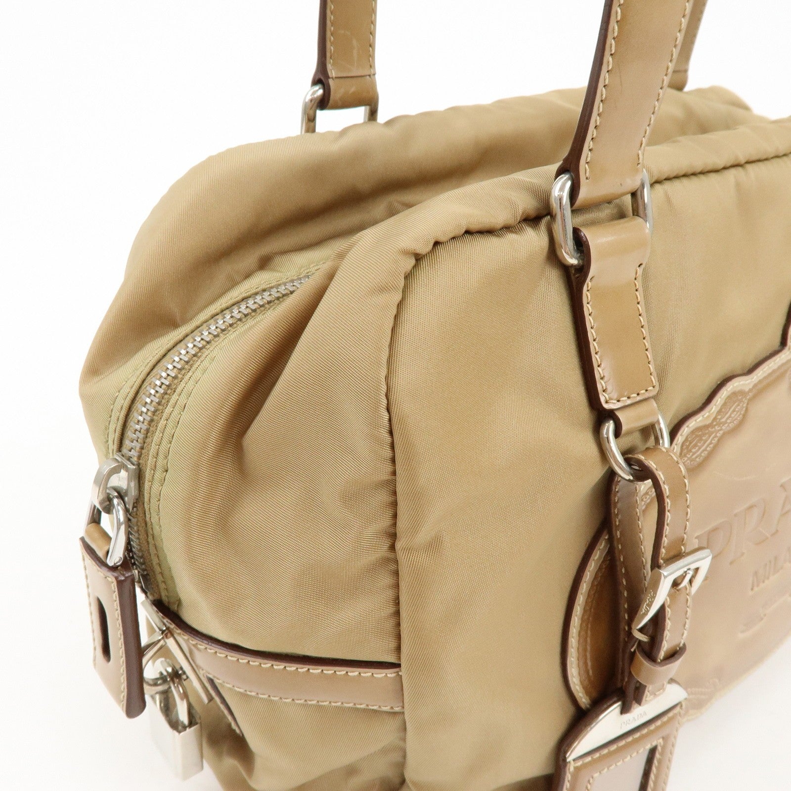Prada Shoulder Bag - Beige, Nylon and Leather