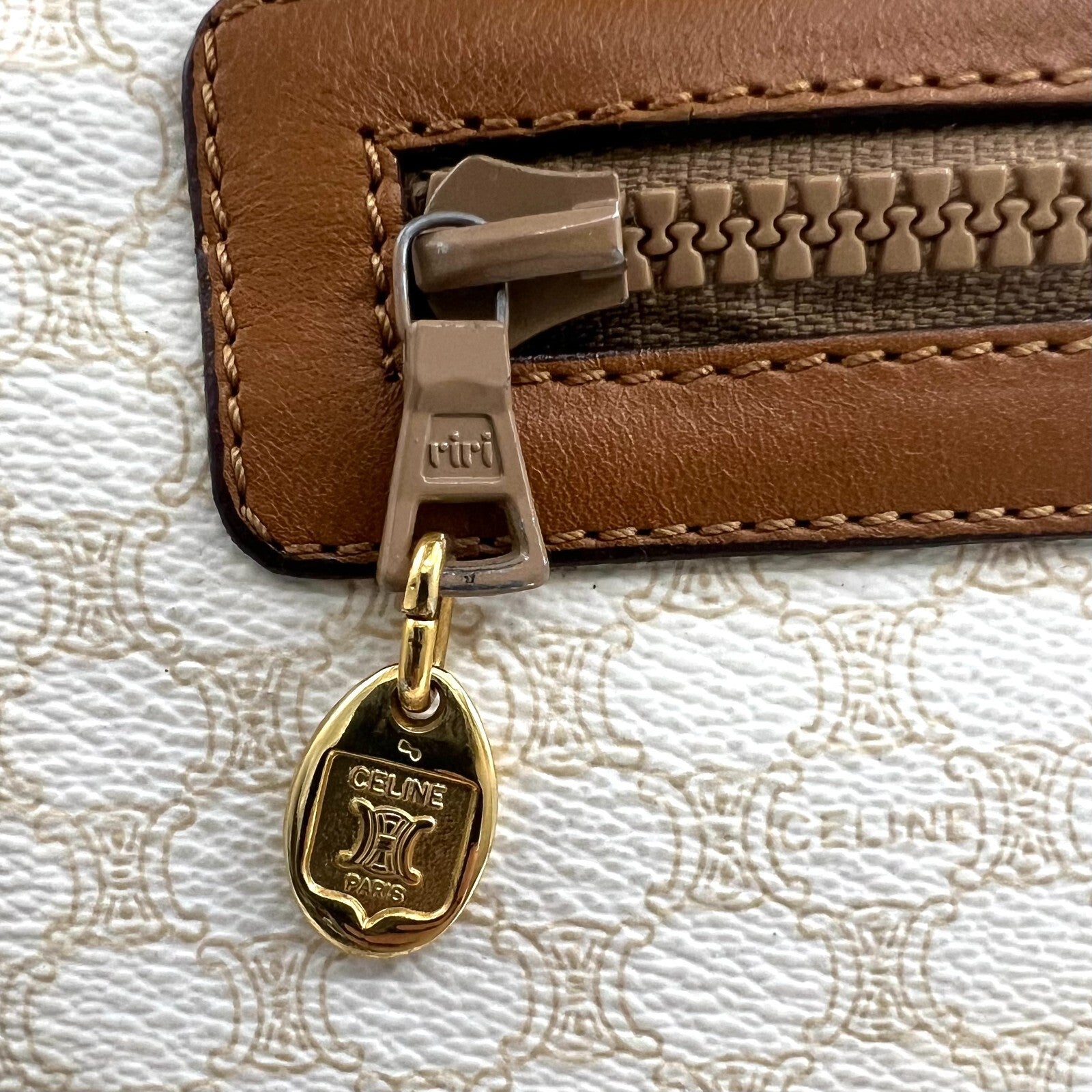 Celine Macadam Clutch - Ivory, Leather