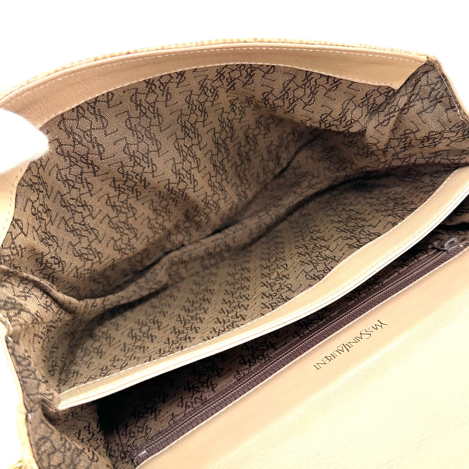 Saint Laurent Yves Shoulder Bag - Beige, Leather