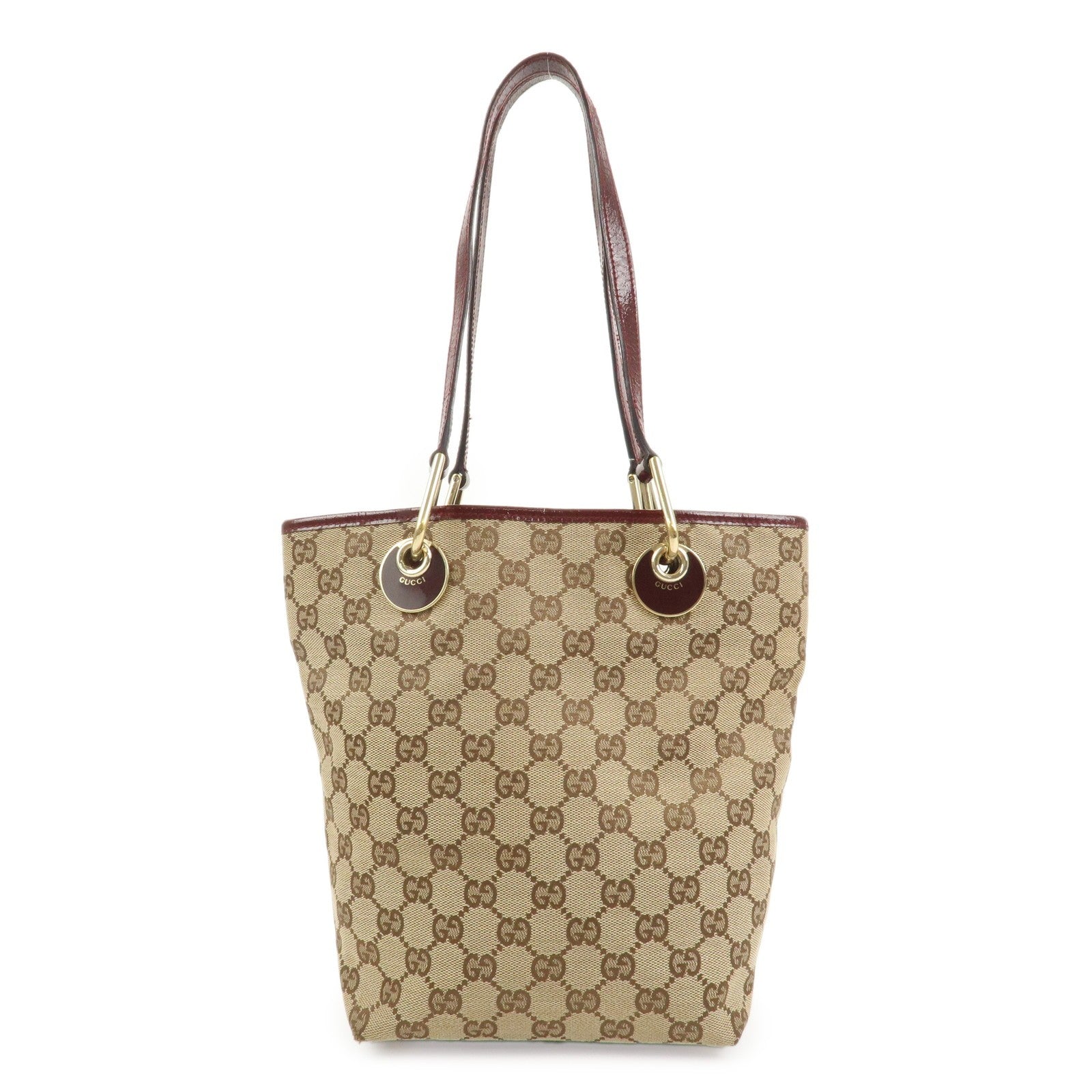 Gucci Tote Bag - Brown Bordeaux, GG Canvas Leather 