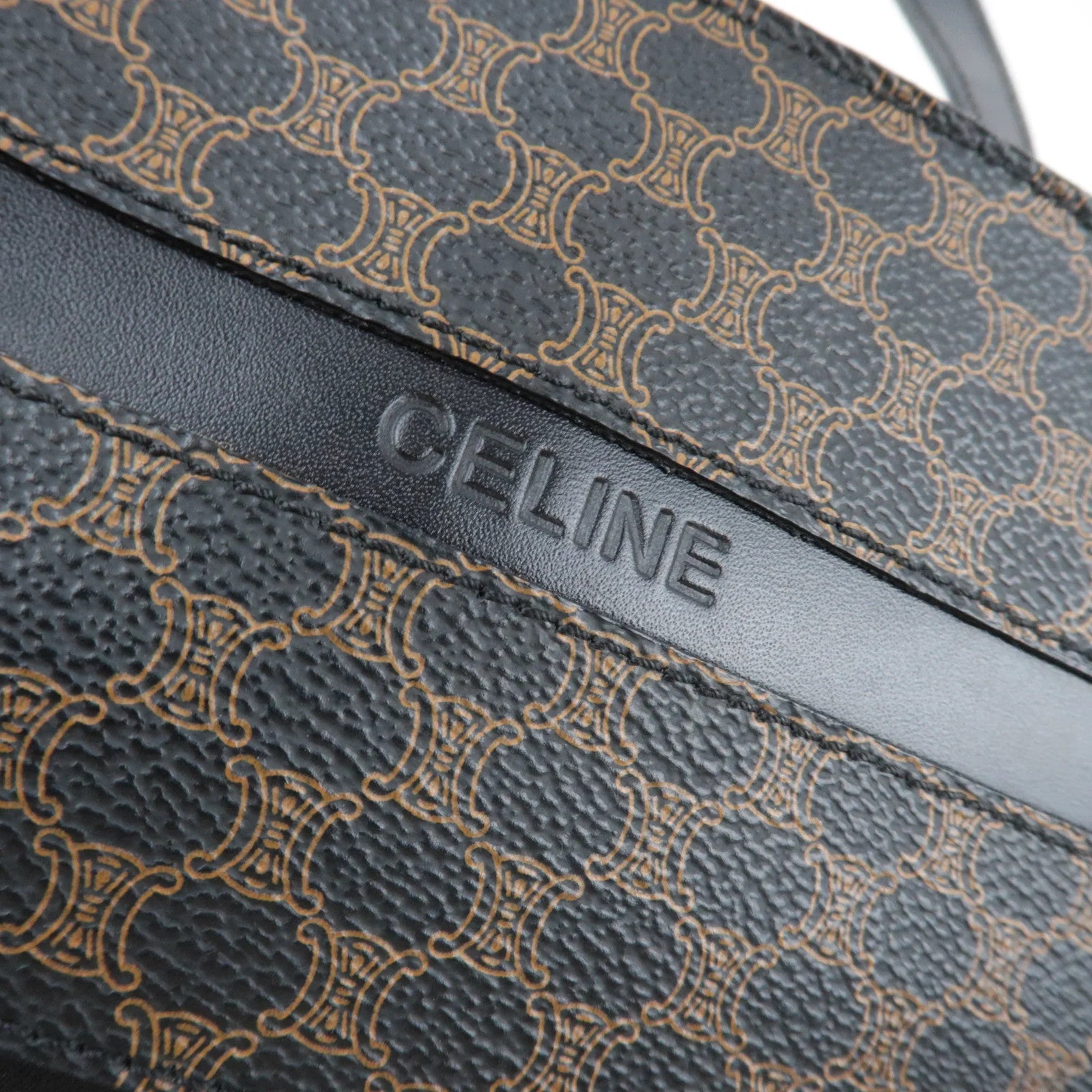 Celine Macadam Tote Bag - Black Brown, PVC Leather