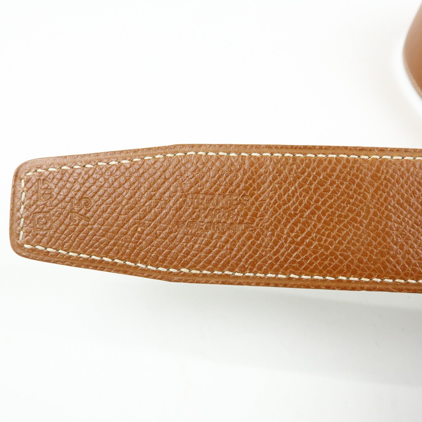 Hermès H Buckle Reversible Constance Belt - Gold Green, Veau Epsom Leather 