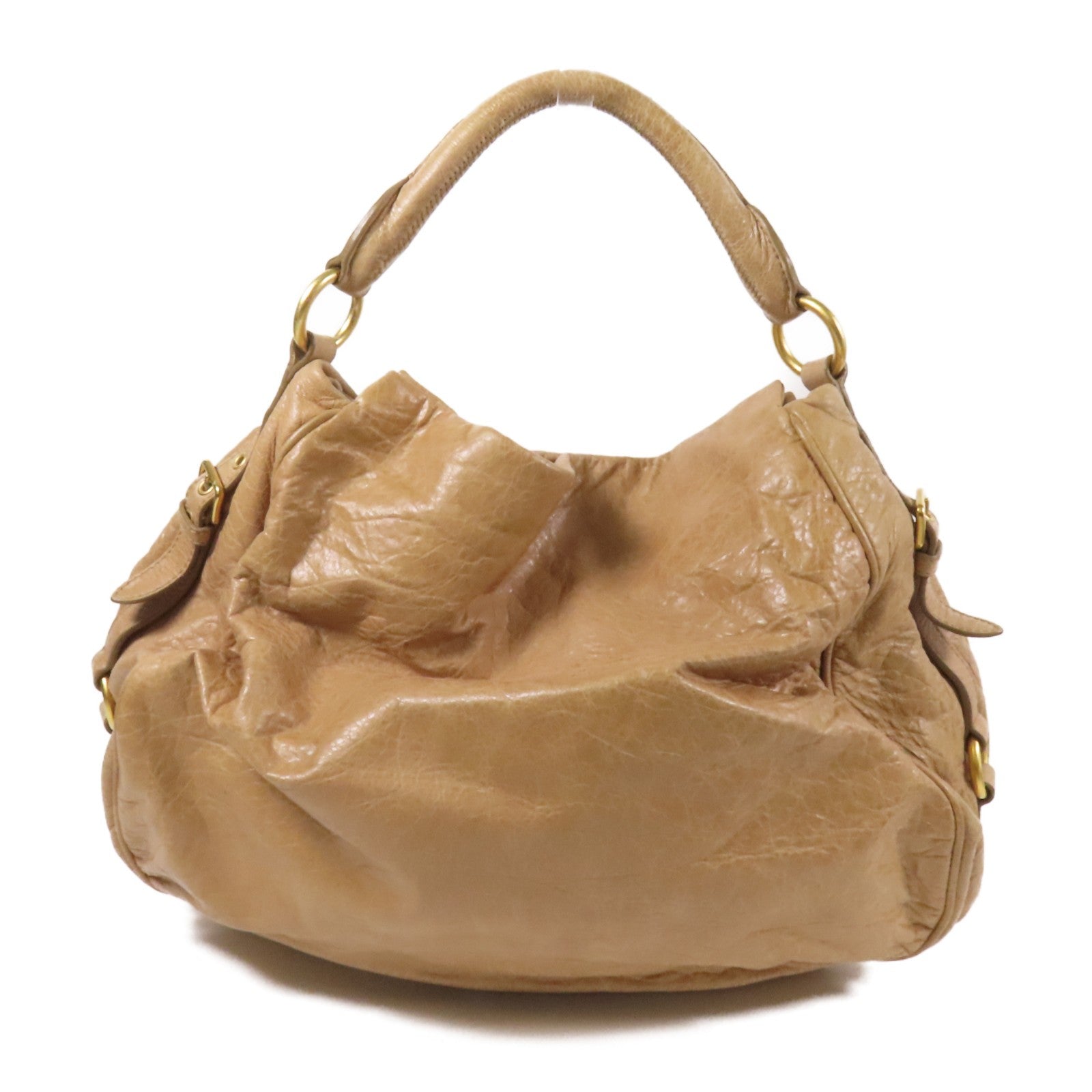 Miu Miu GHW 2way Shoulder Bag - Beige, Calfskin Leather