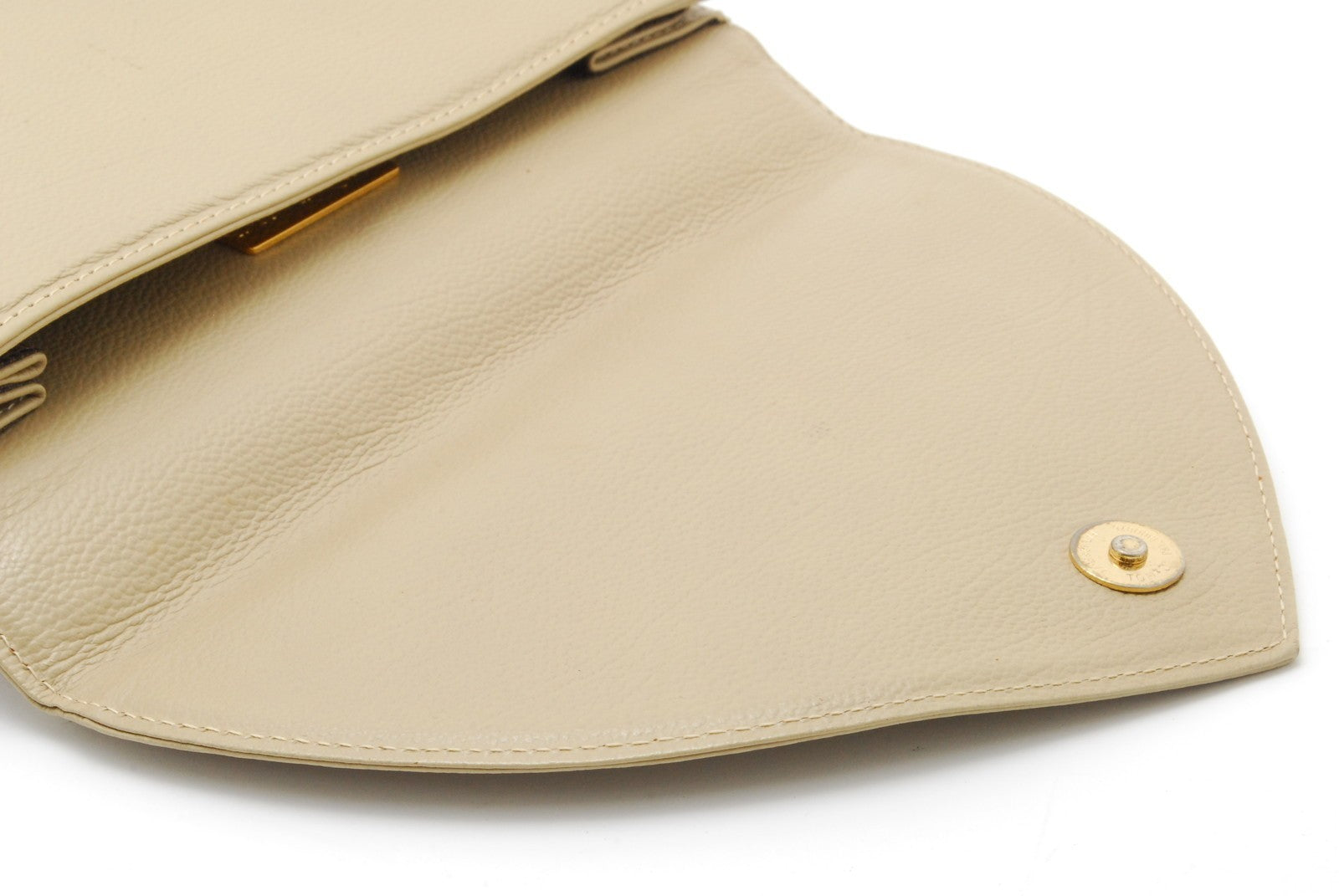 Saint Laurent Vintage Top Hand Bag - Beige, Leather 