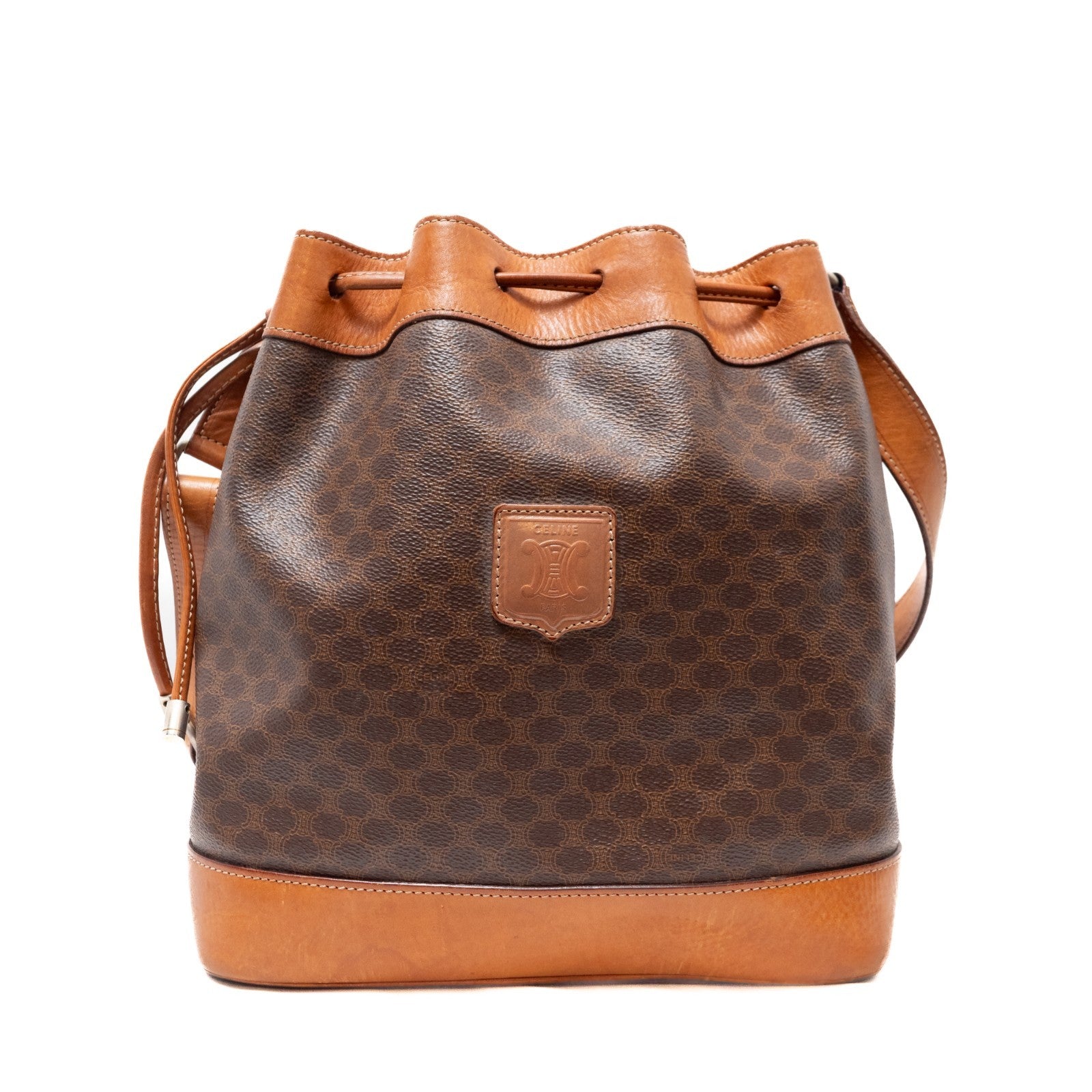 Celine Drawstring Shoulder Bag - Brown, PVC Leather