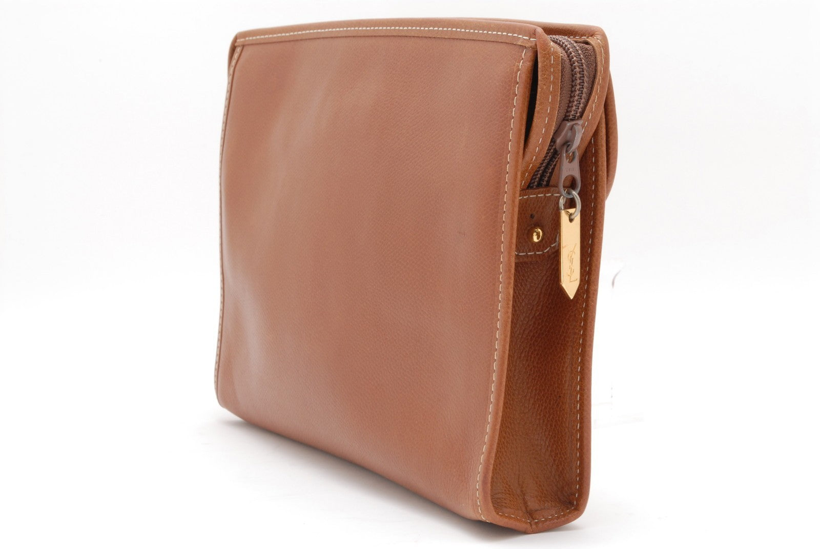 Saint Laurent Yves Vintage Stitch Crutch Bag - Brown, Leather