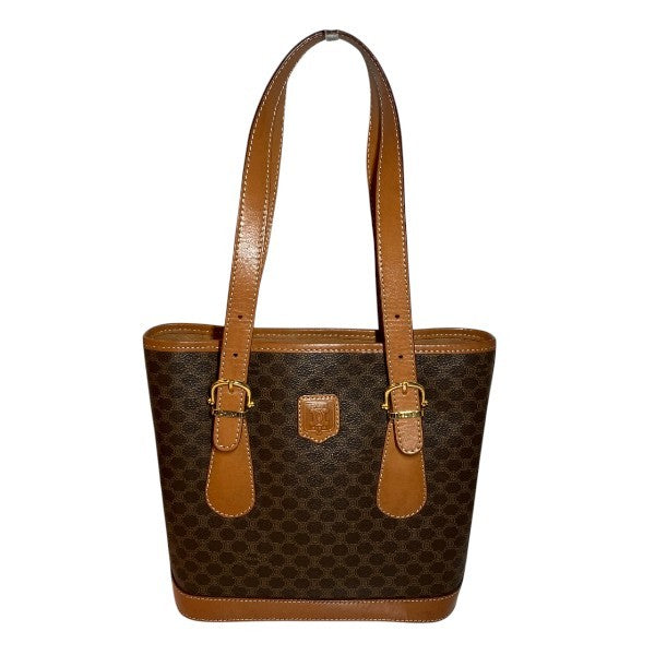 Celine Macadat Bucket Tote Bag - Brown, PVC x Leather