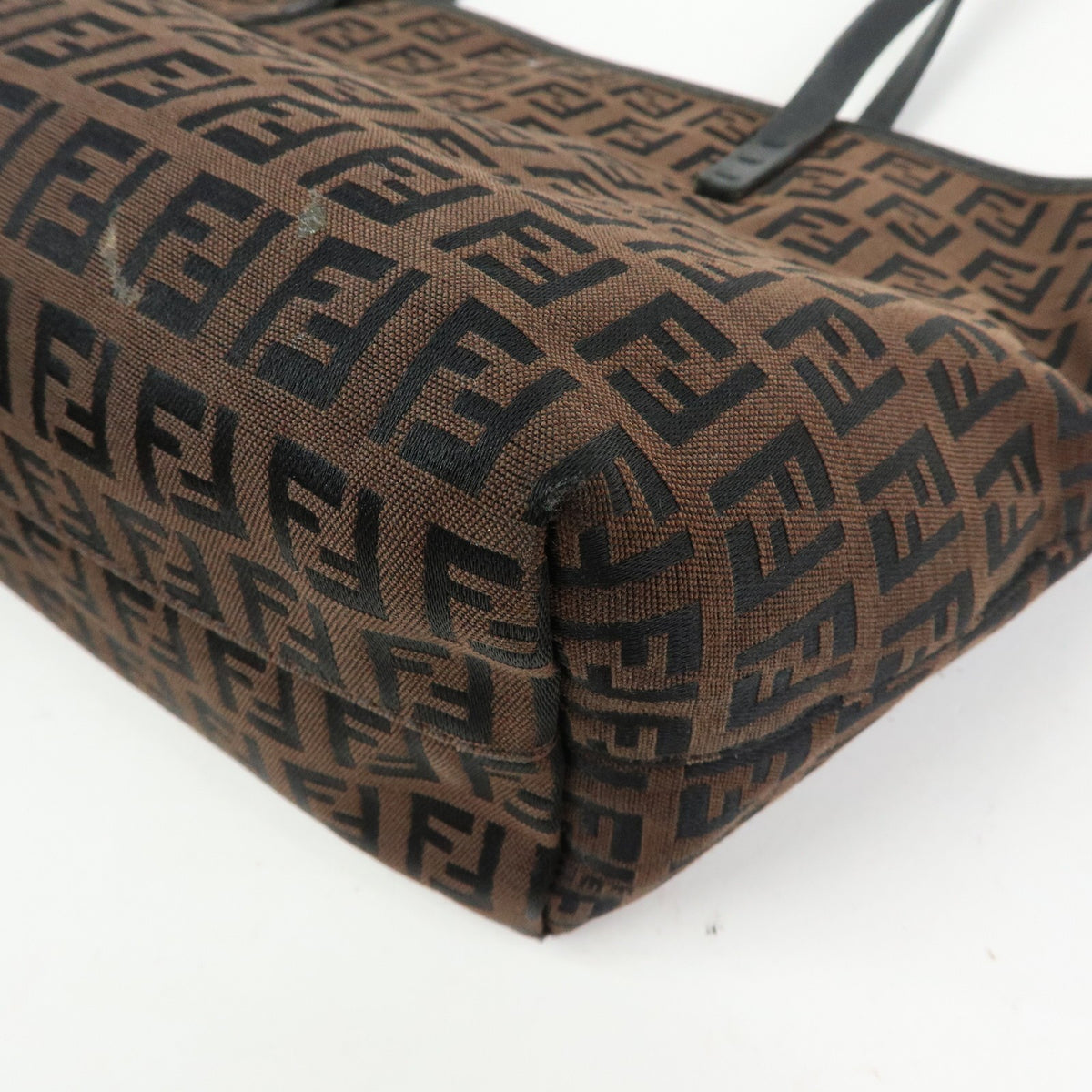 Fendi 8BH075 Tote Bag - Brown, Black, Jacquard Canvas, Leather