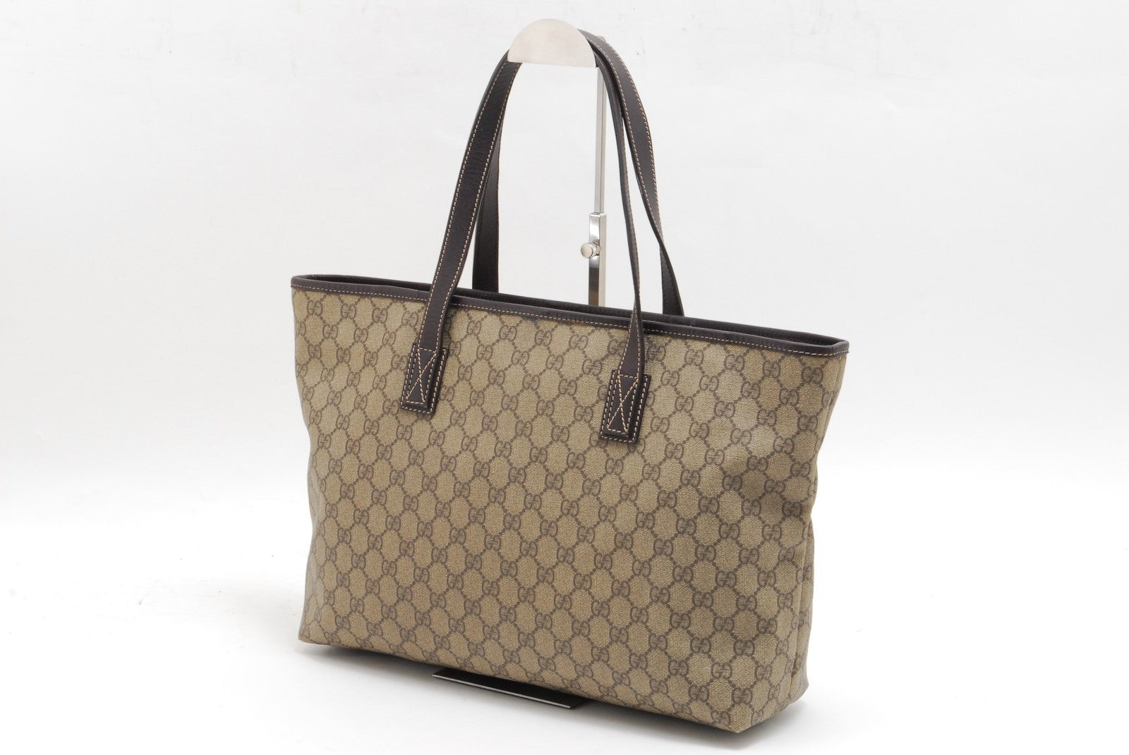 Gucci GG Tote Bag - Beige Brown, PVC Leather