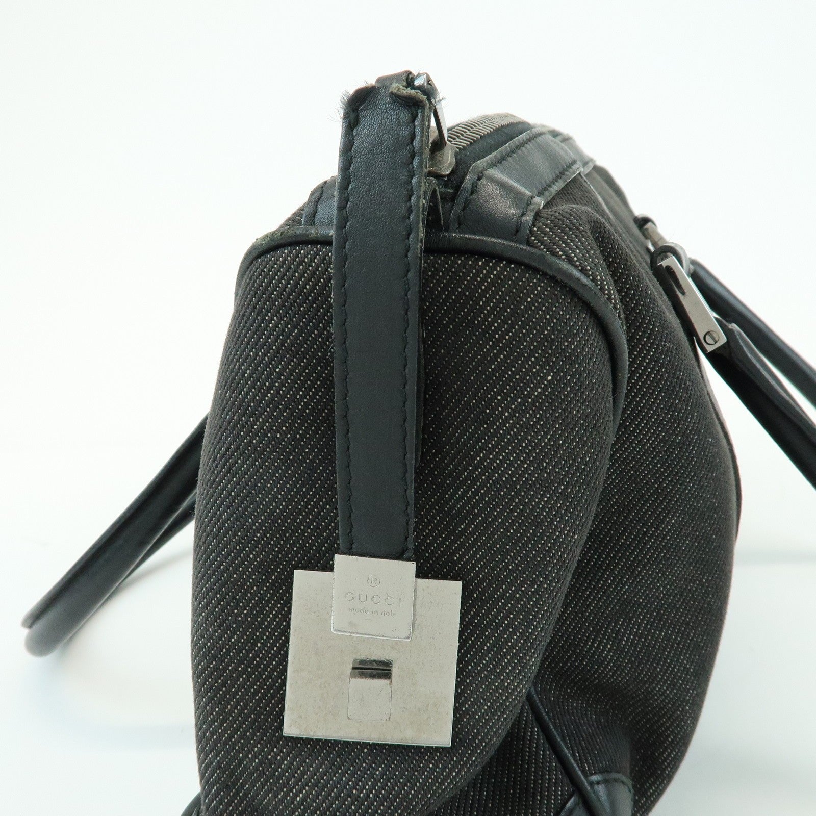Gucci Boston Bag - Black, Dark Grey, Canvas