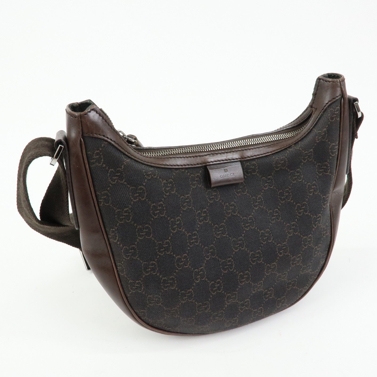 Gucci Shoulder Bag - Dark Brown, Denim, Leather