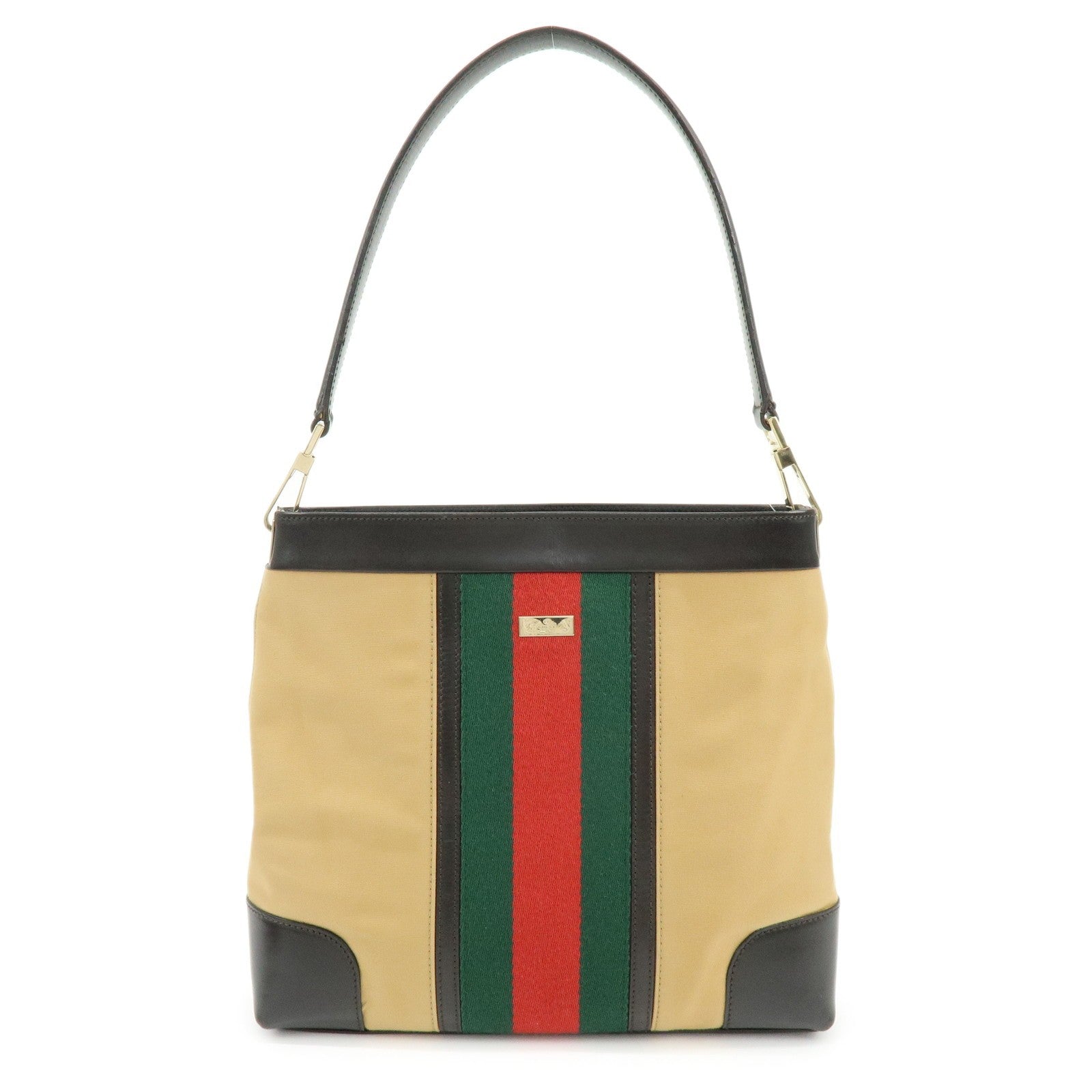 Gucci Sherry Shoulder Bag - Beige, Brown, Canvas, Leather