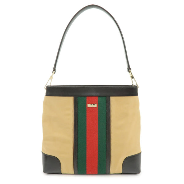 Gucci Sherry Shoulder Bag - Beige, Brown, Canvas, Leather