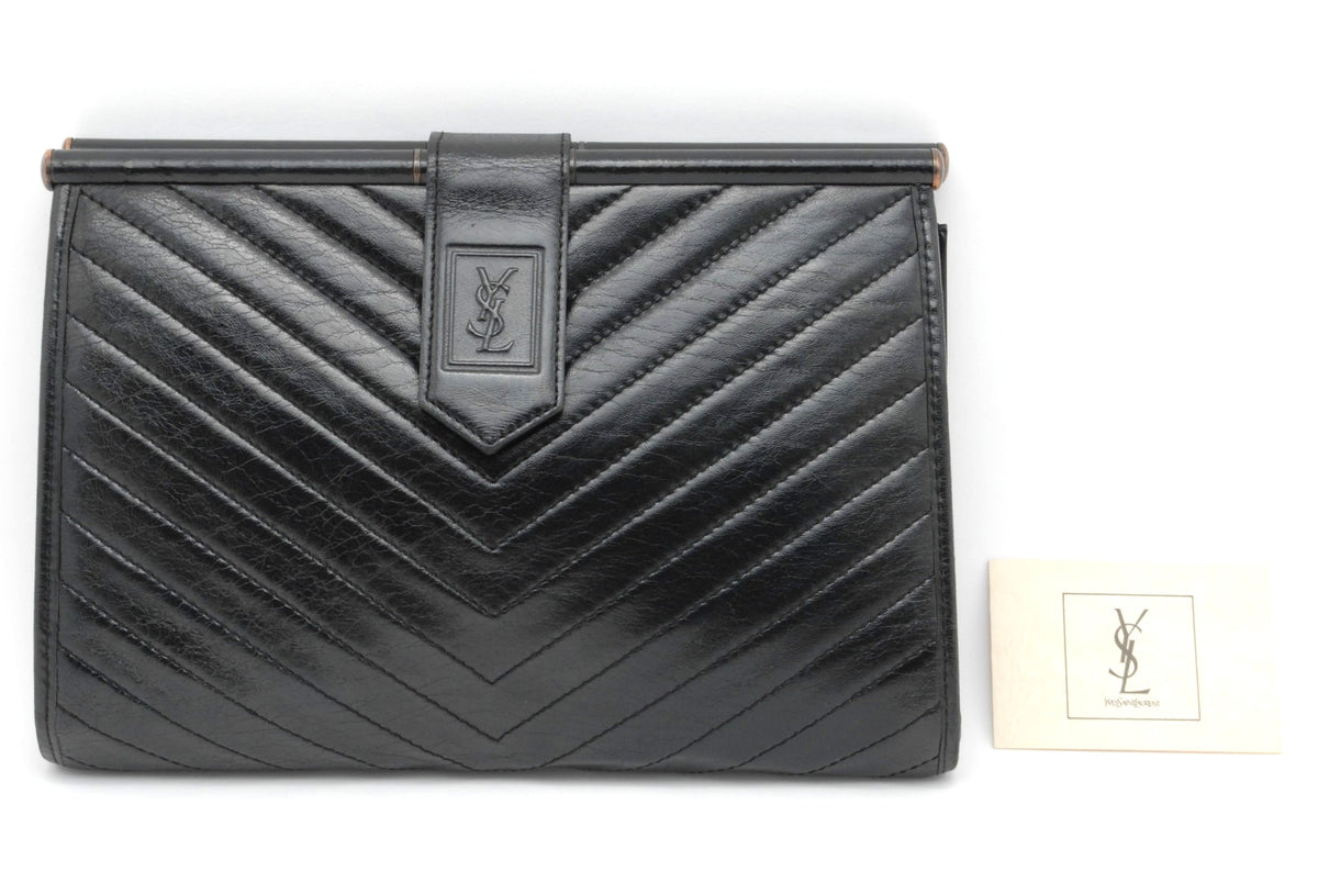 Saint Laurent Yves Saint Laurent Clutch Bag - Black, Leather