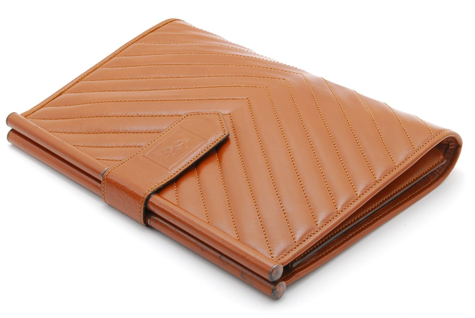 Saint Laurent Yves Saint Laurent Clutch Bag - Brown, Leather
