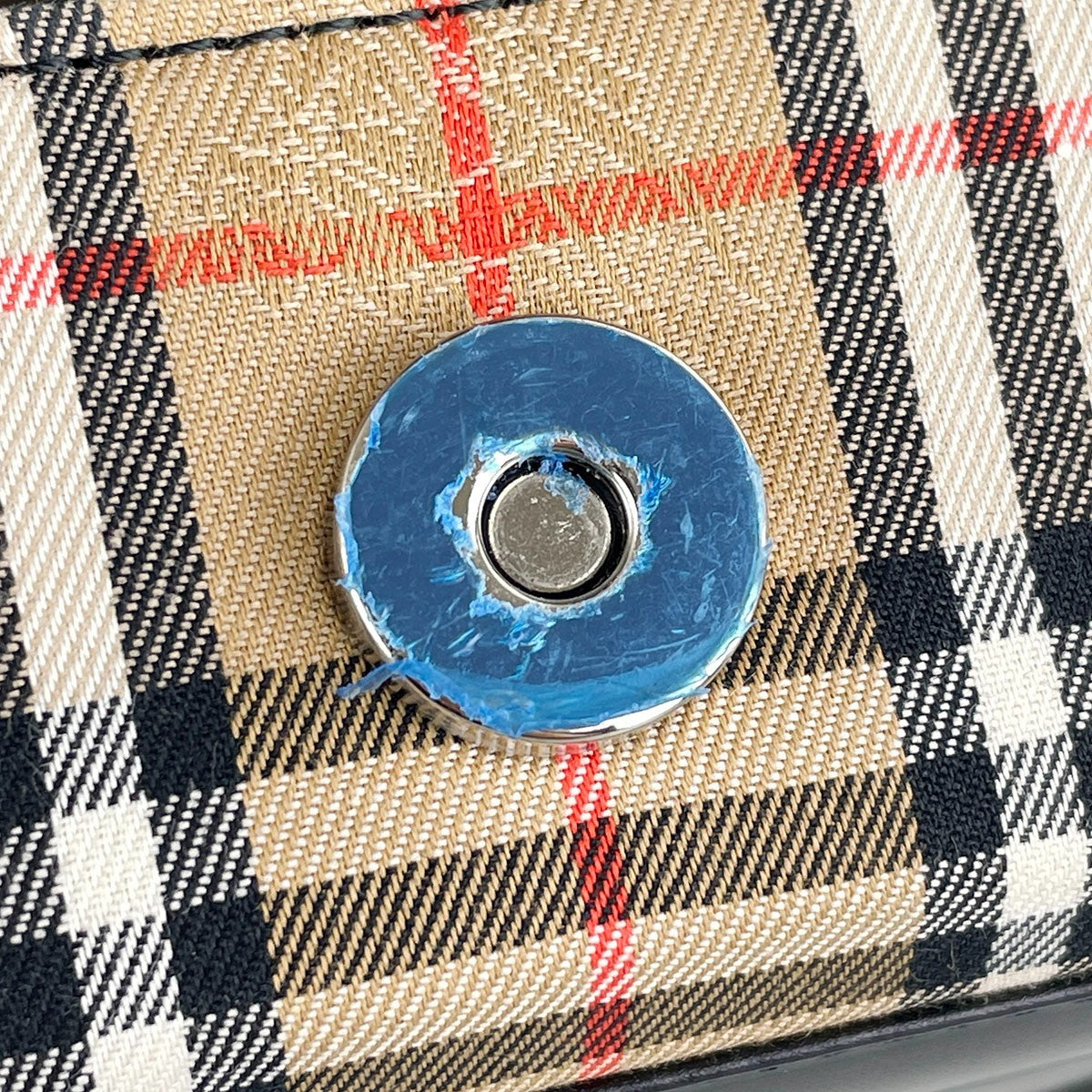 Burberry London Leather Fabric Handbag - Black, Leather