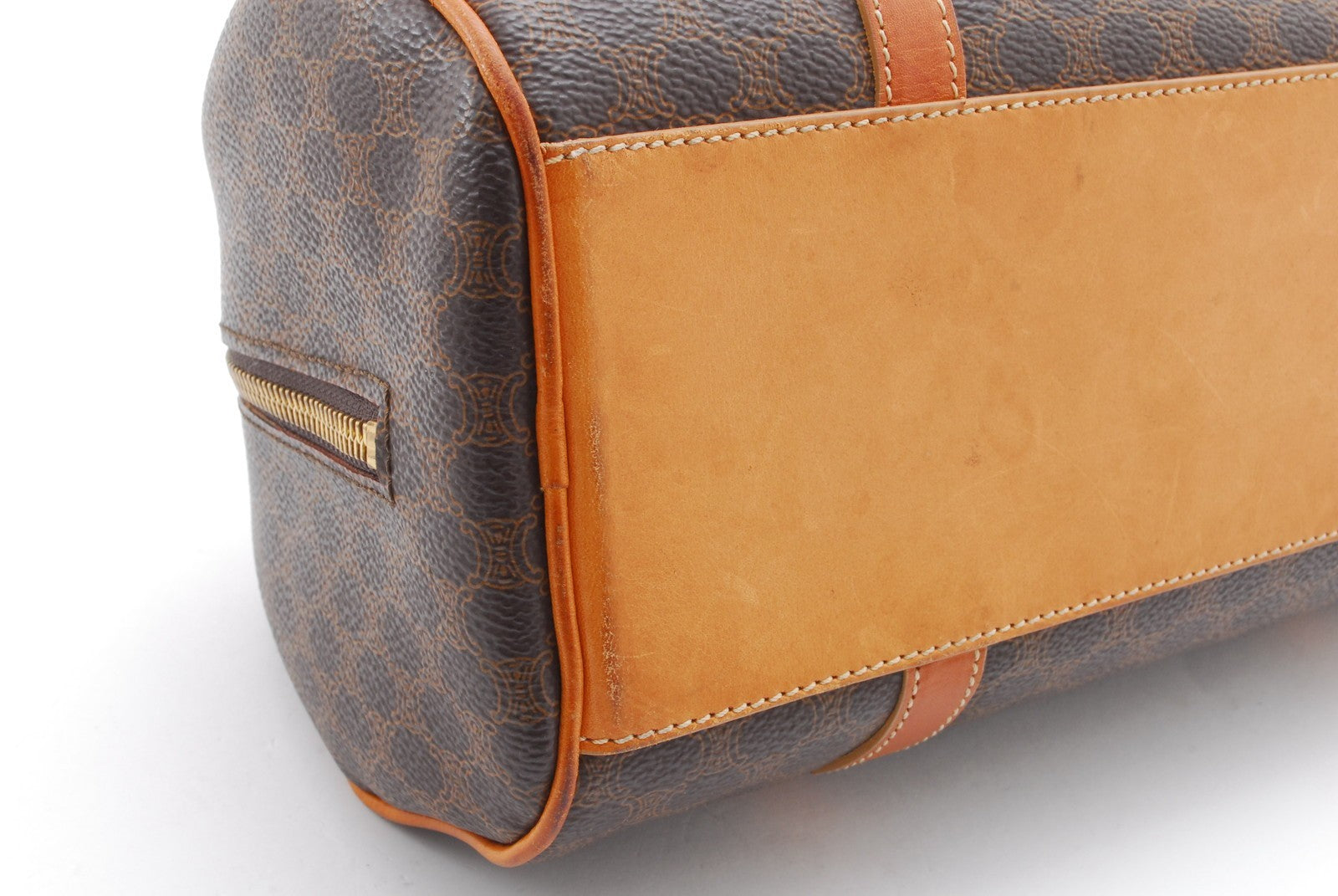 Celine Macadam Boston Hand Bag - Brown, PVC Leather