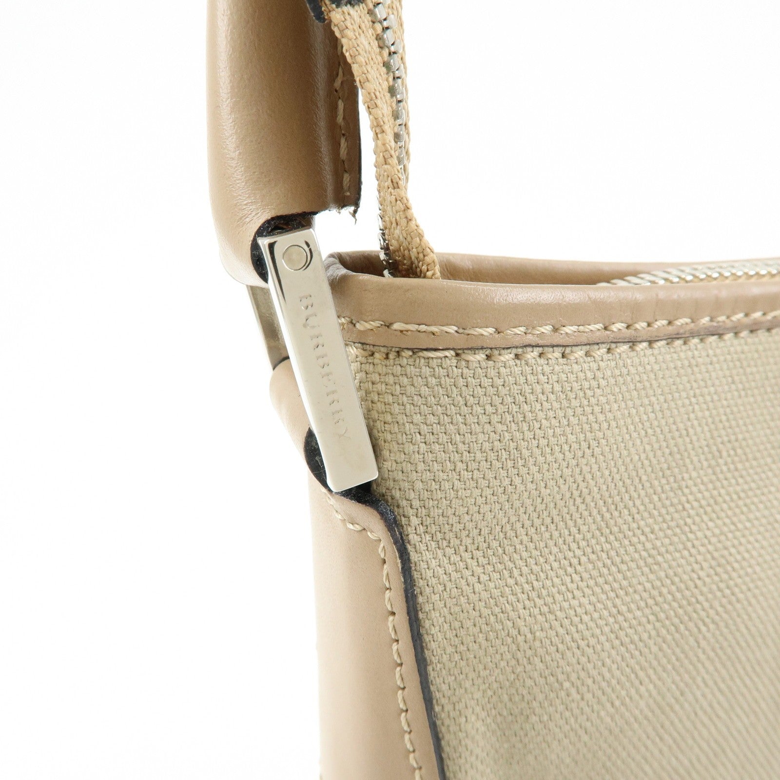 Burberry Nova Plaid Shoulder Bag - Beige, Canvas Leather
