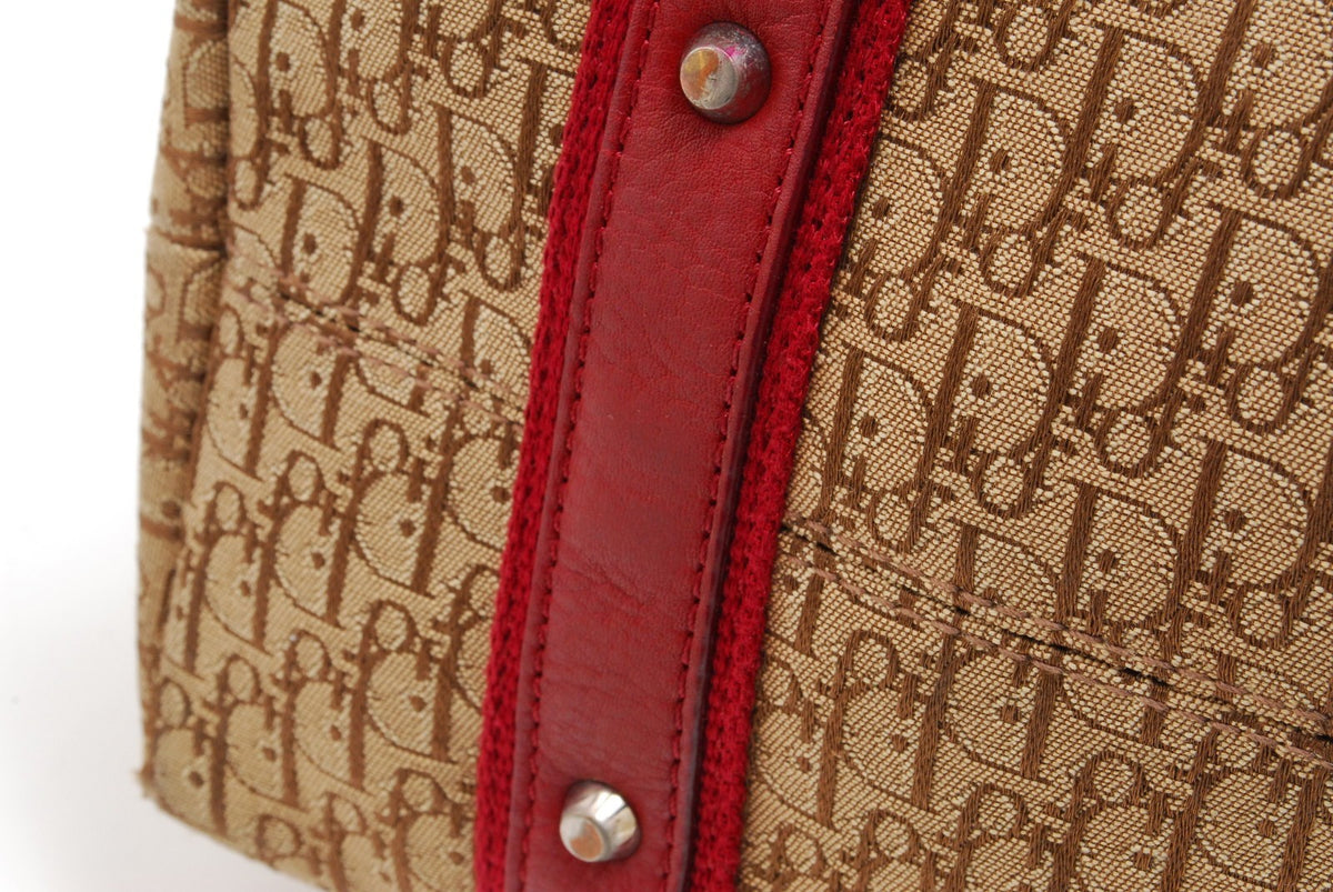 Dior Christian Trotter Tote Bag - Red, Leather