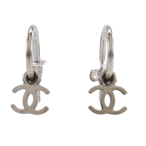 Chanel COCO Mark Piercing Hoop - Silver, Metallic 