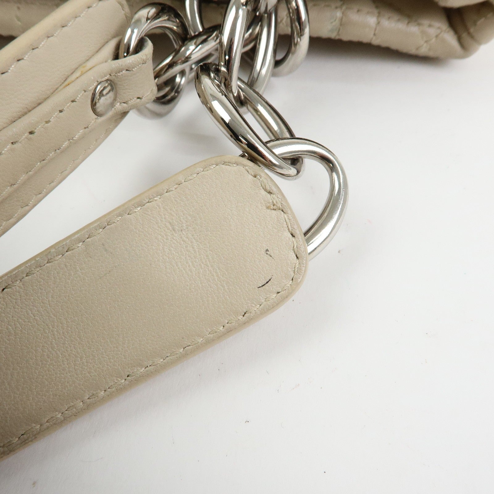 Christian Dior Lady Dior Hand Bag - Ivory, Lamb Skin