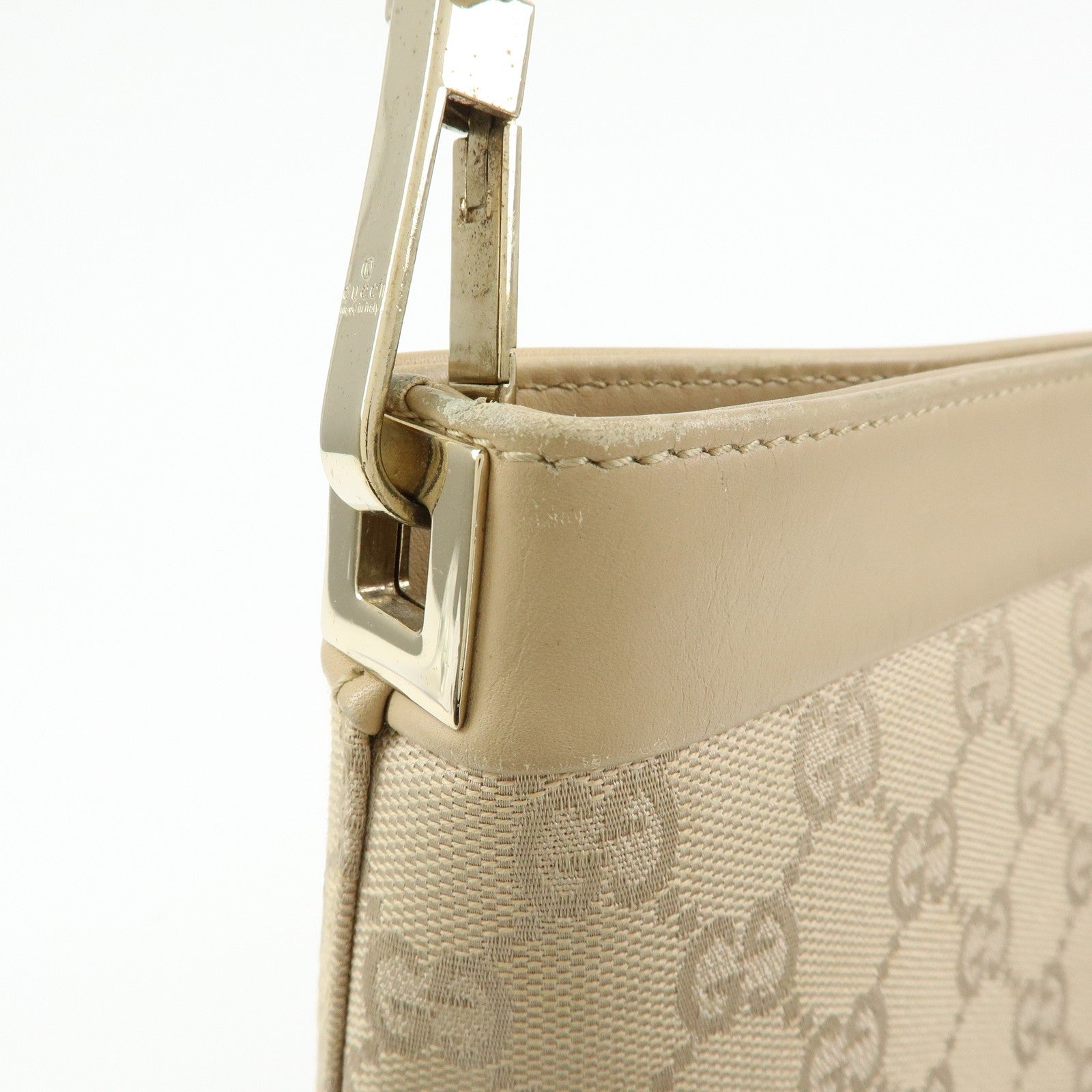 Gucci Shoulder Hand Bag - Beige, GG Canvas, Leather