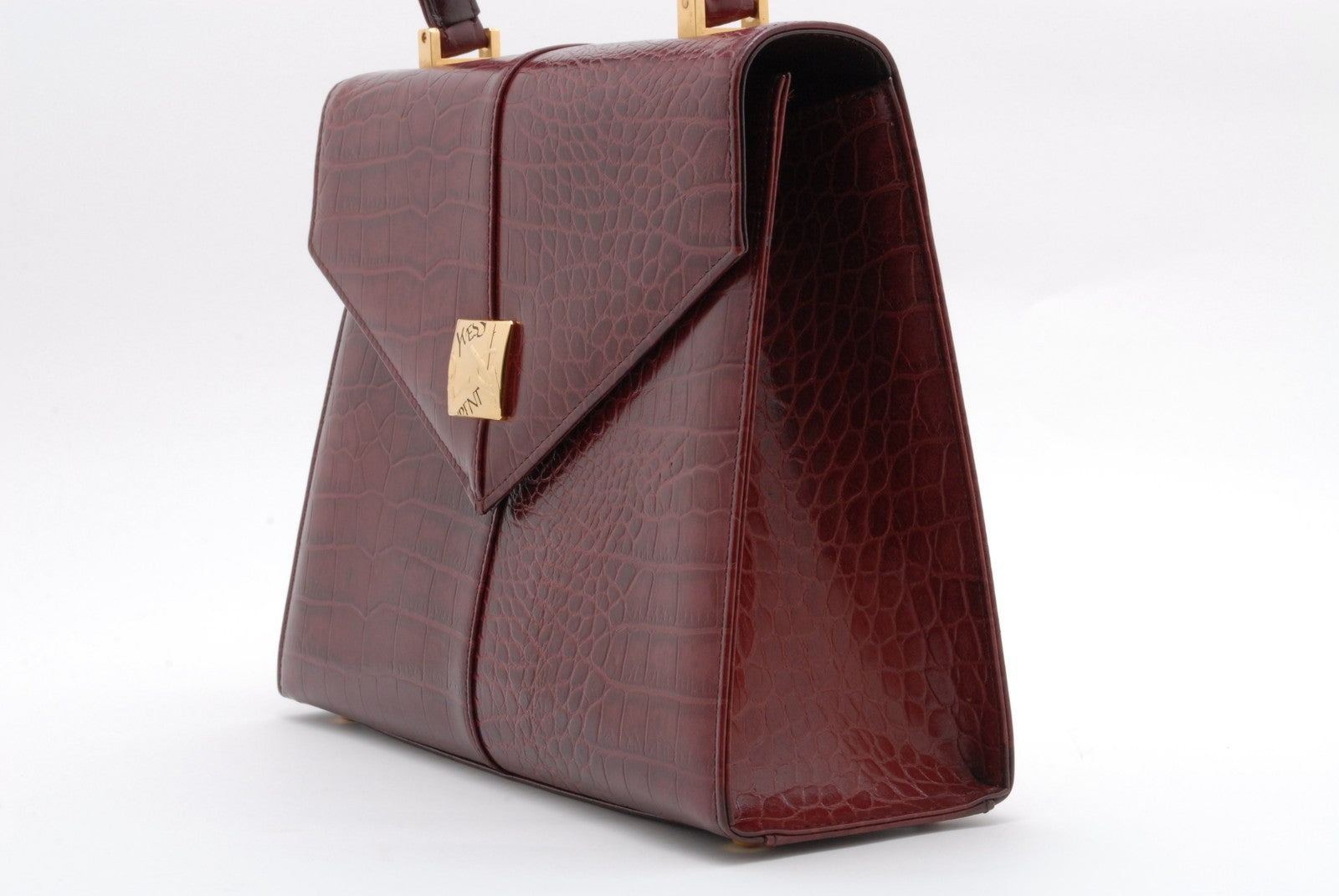 Yves Saint Laurent YSL Shoulder Bag Top Handle Handbag - Bordeaux, Leather