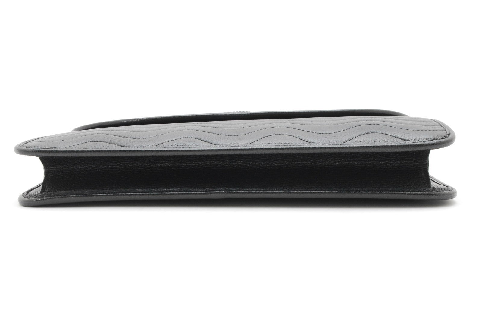 Saint Laurent Yves Stitch Clutch Bag - Black, Leather 