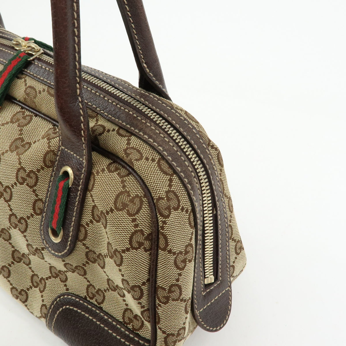 Gucci Sherry Boston Bag - Beige, GG Canvas, Leather