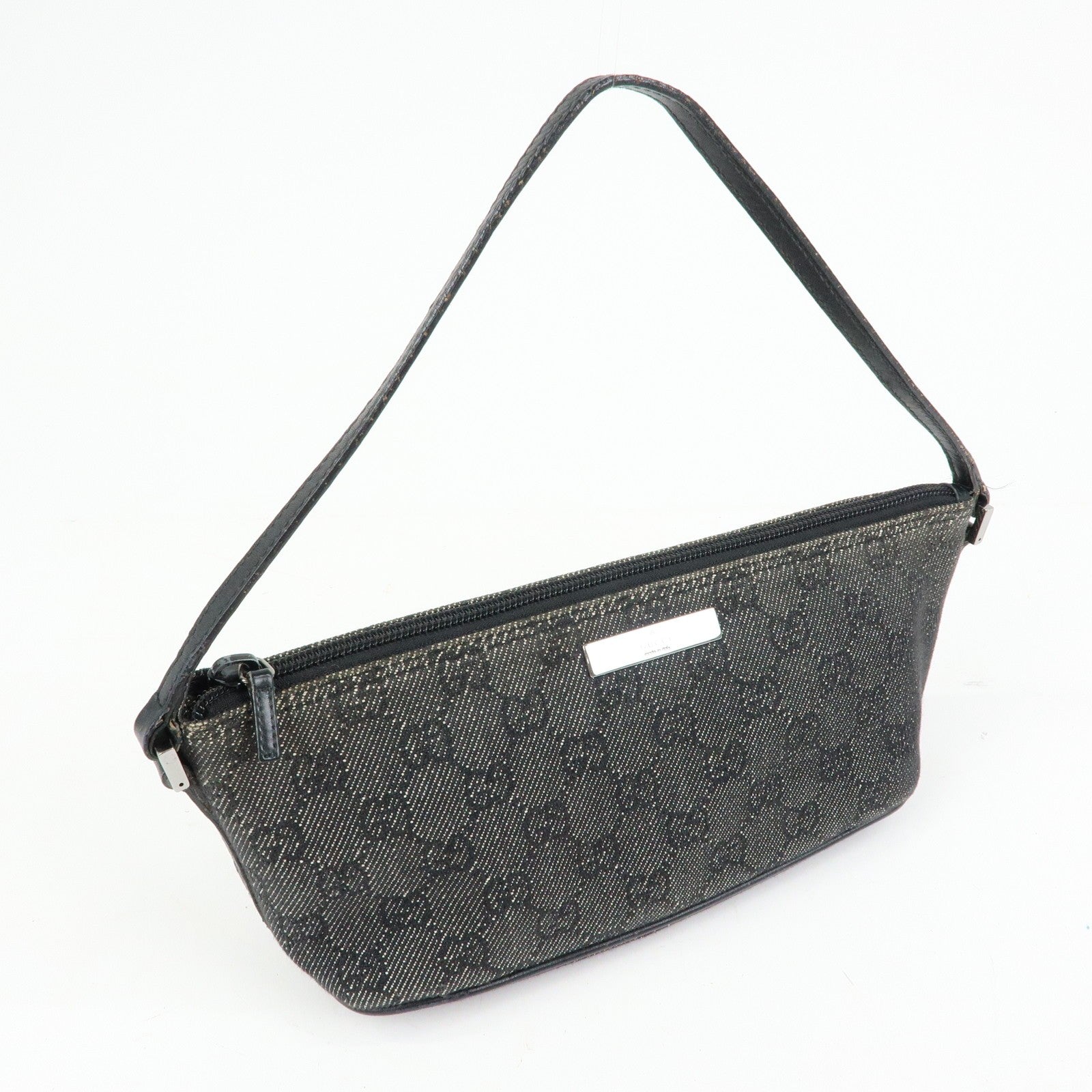 Gucci Boat Bag Accessory Pouch - Black, GG Canvas Leather 