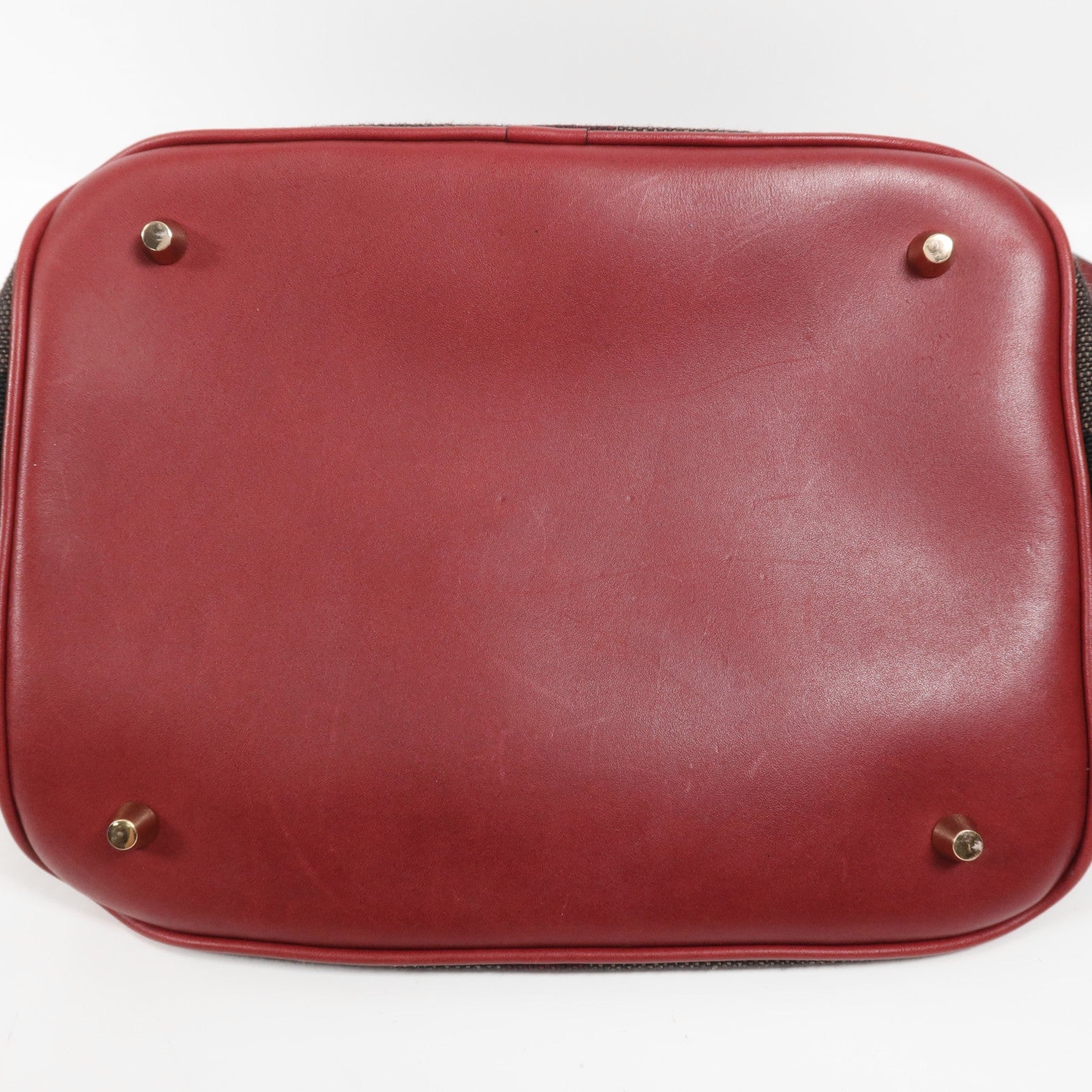 Burberry GHW Shoulder Bag - Red/Brown/Black, Canvas/Calfskin Leather