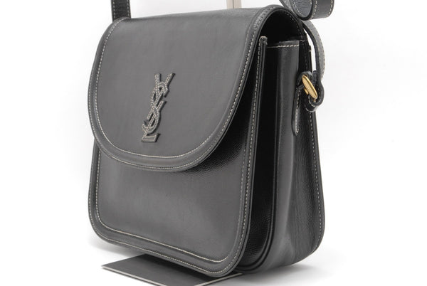Saint Laurent Yves Vintage Shoulder Tote Stitch Bag - Black, Leather 