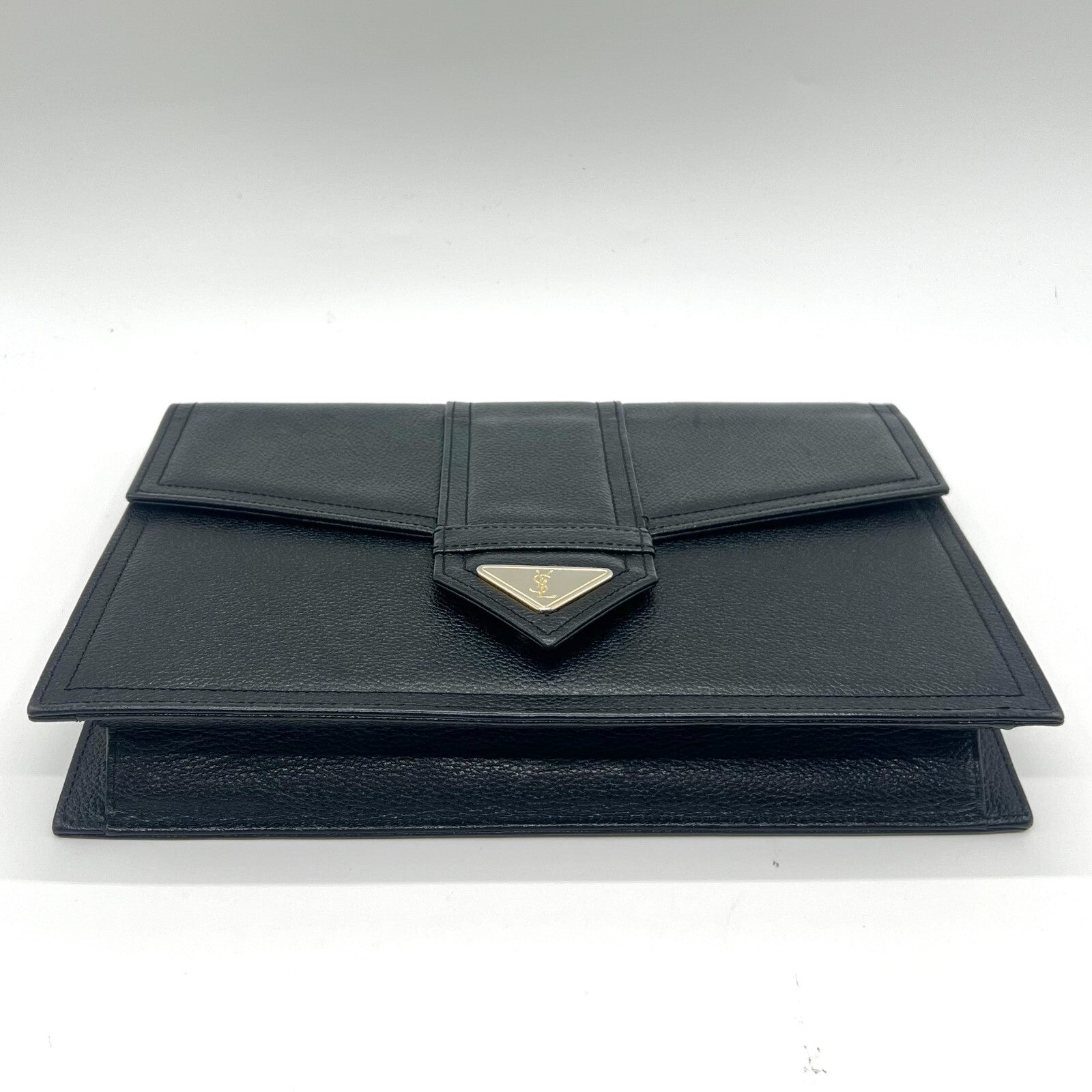 Saint Laurent YSL Clutch - Black, Leather 