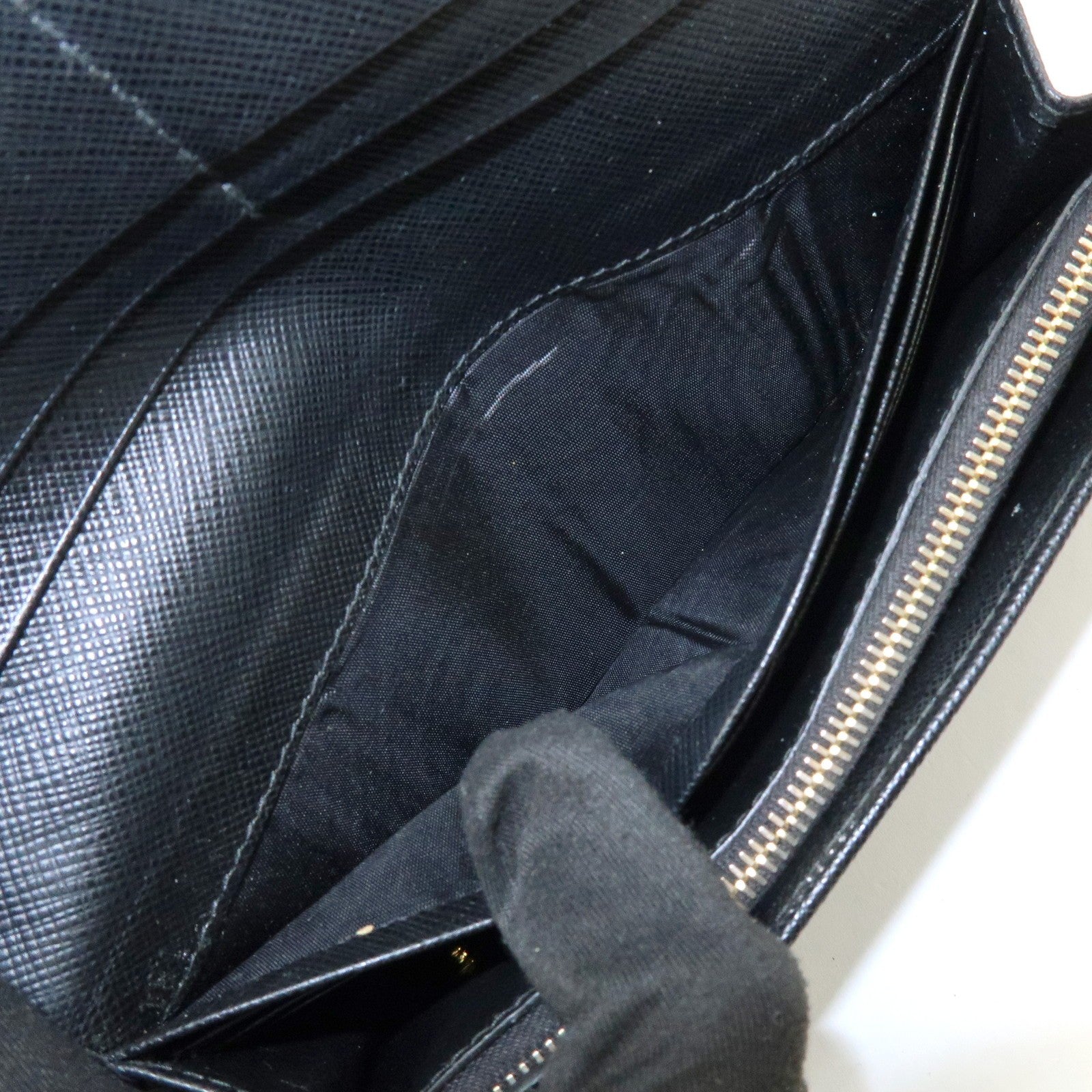 Prada Triangle Logo Wallet - Black, Saffiano Leather