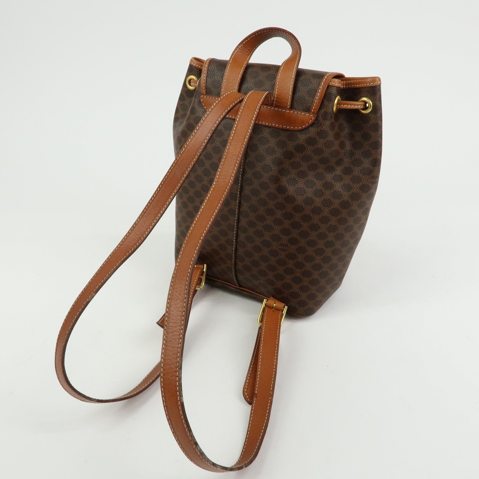 Celine Macadam Backpack - Brown, PVC Coated Canvas and Leather 