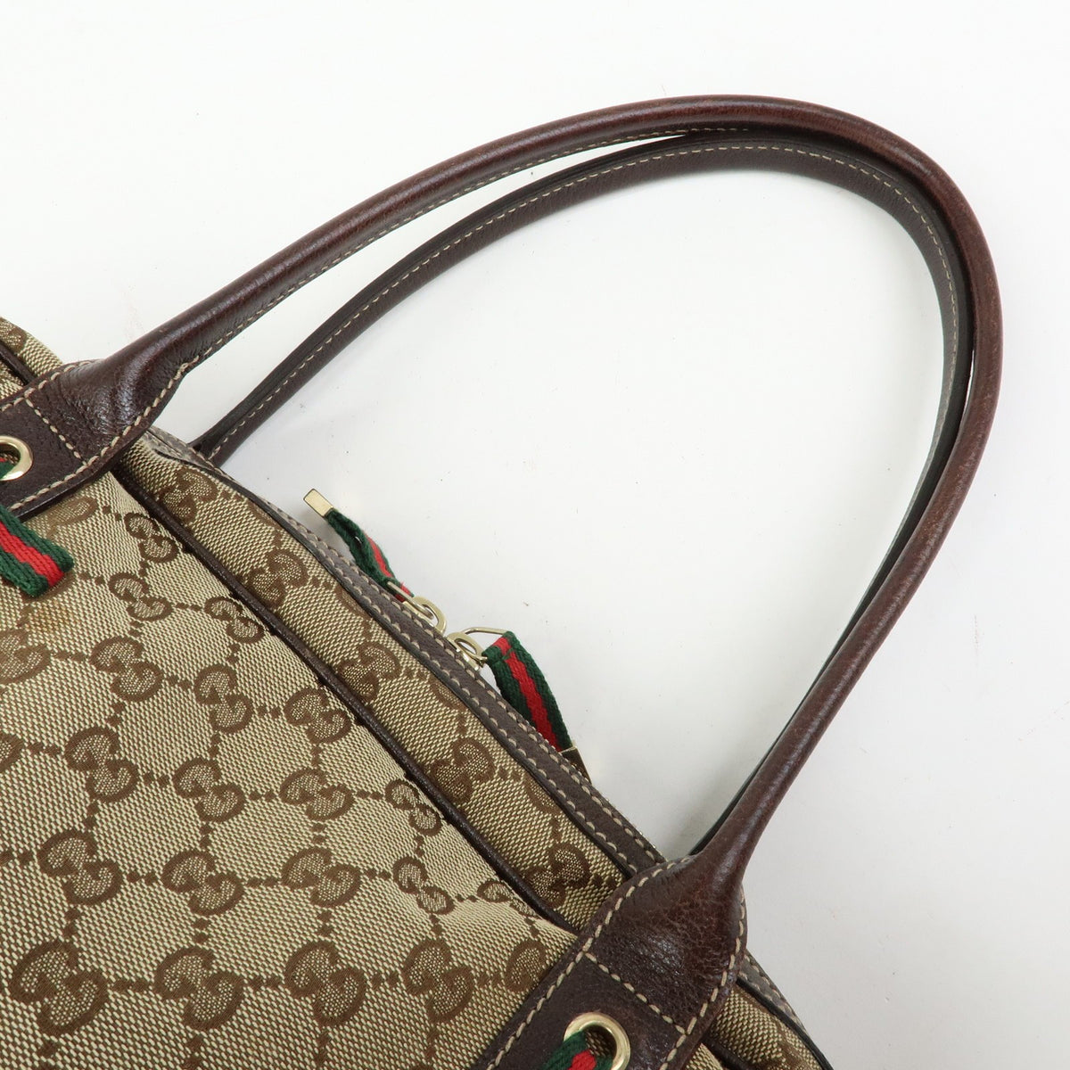 Gucci Sherry Boston Bag - Beige, GG Canvas, Leather
