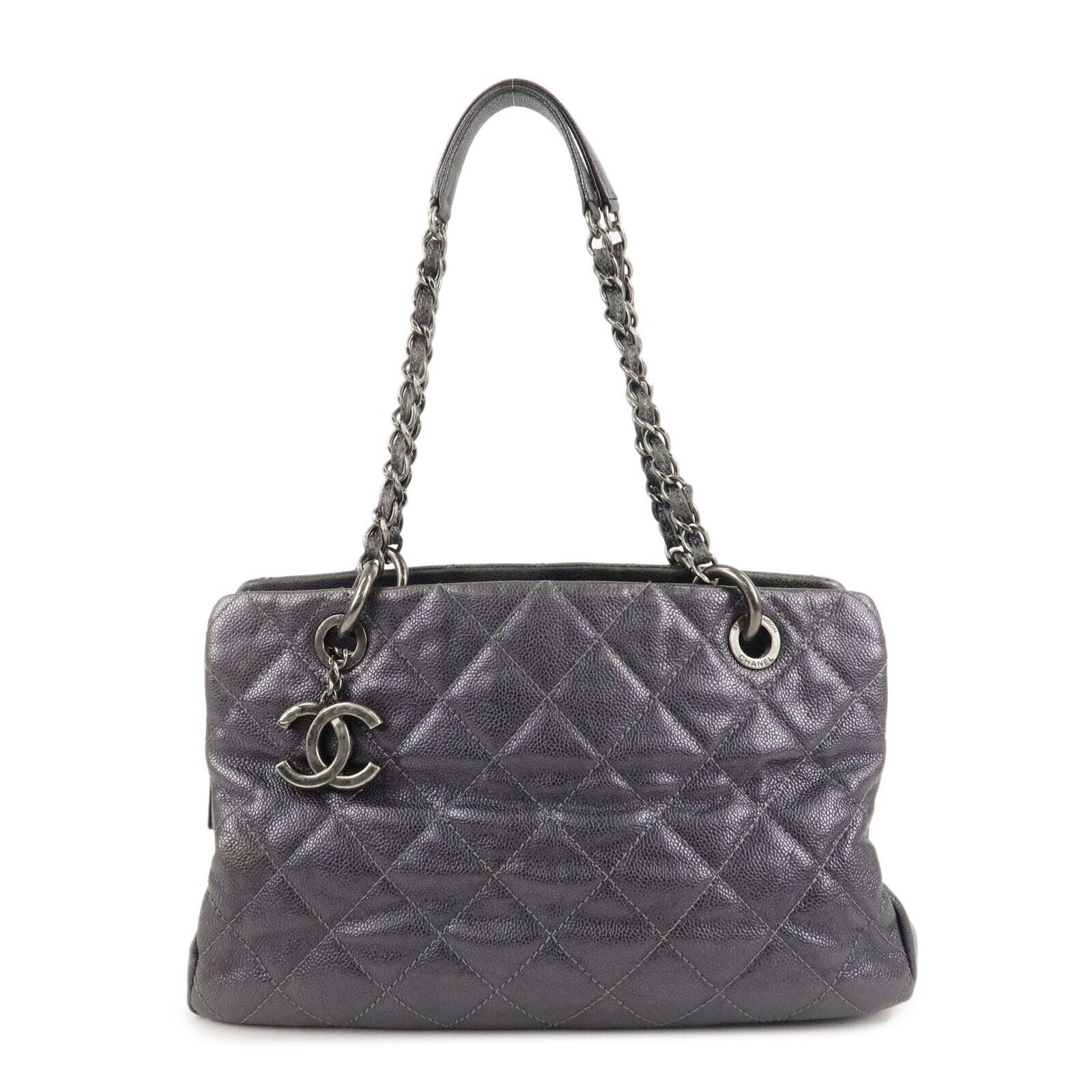 Chanel Matelasse COCO Mark Tote Bag - Gray, Leather