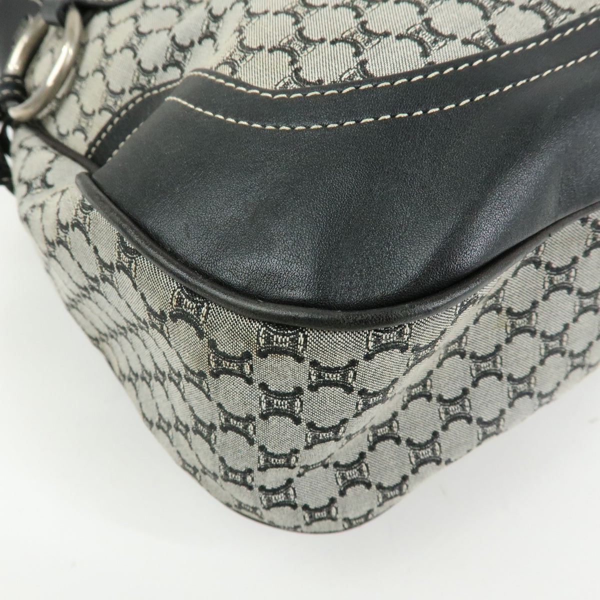 Celine Macadam Shoulder Bag - Black, Canvas, Leather