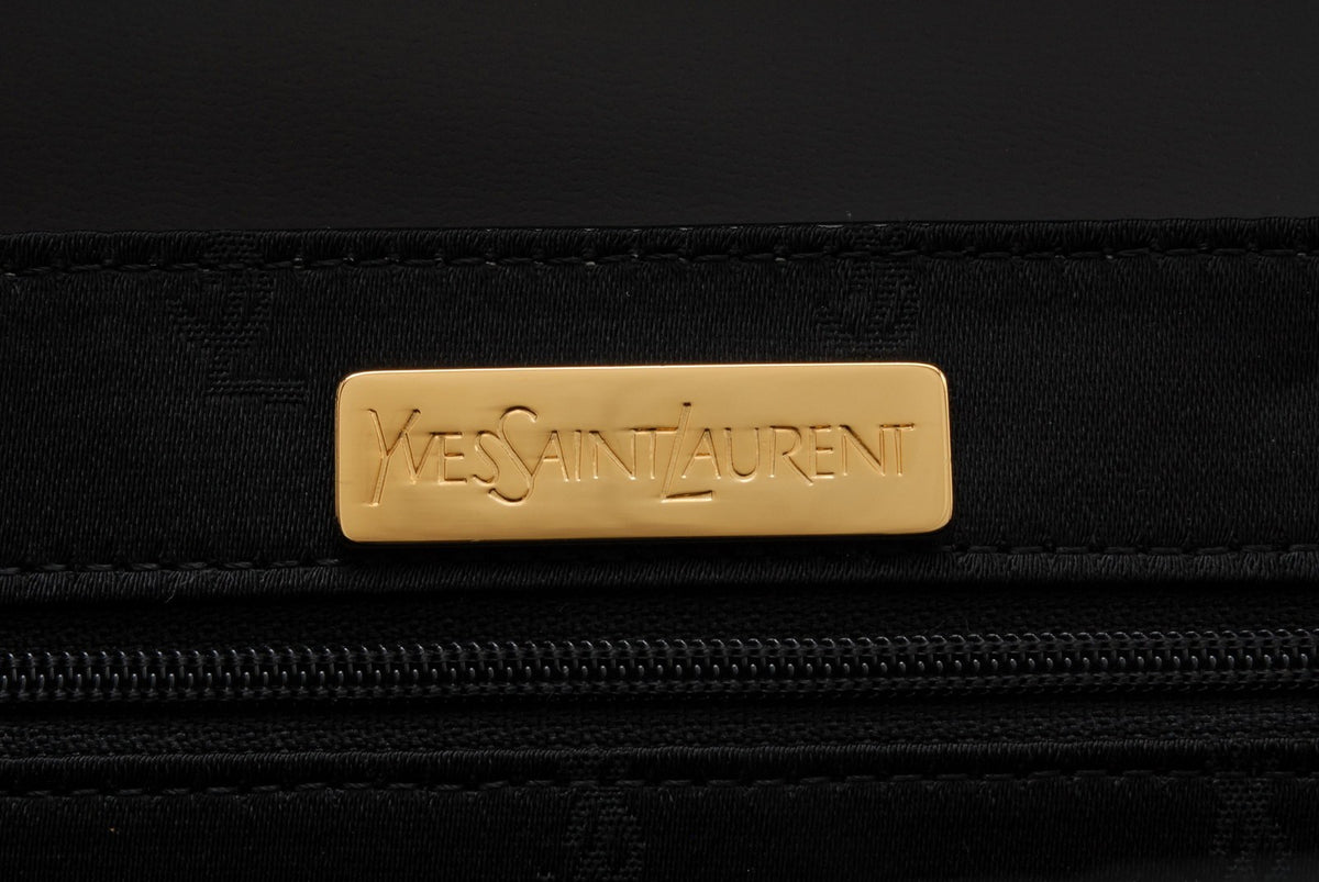 Saint Laurent Vintage Top Handle Handbag - Black, Leather