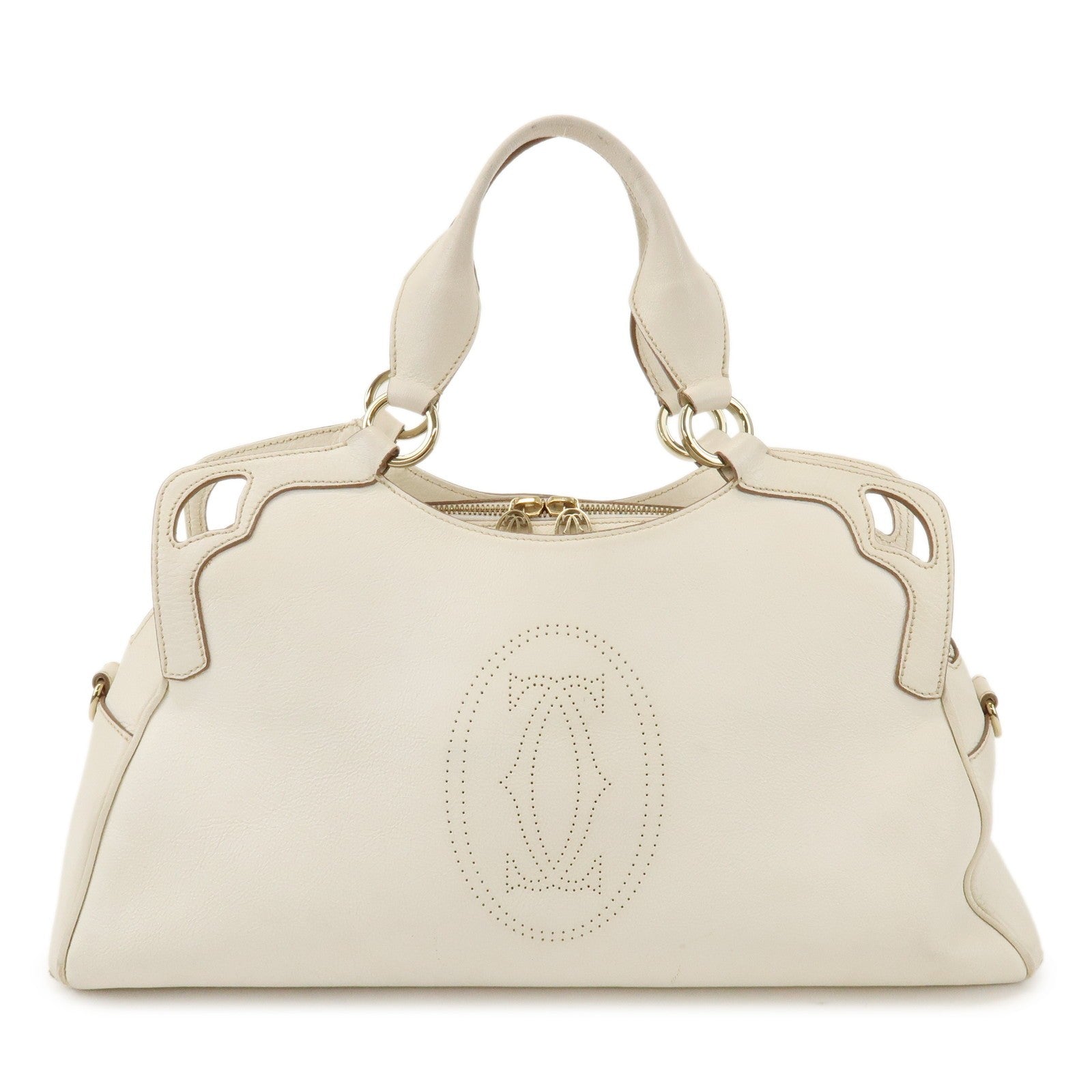 Cartier Must Line Marcello 2Way Hand Bag - White, Leather
