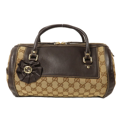 Gucci GG GHW Trophy Boston Handbag - Brown/Beige, GG Canvas