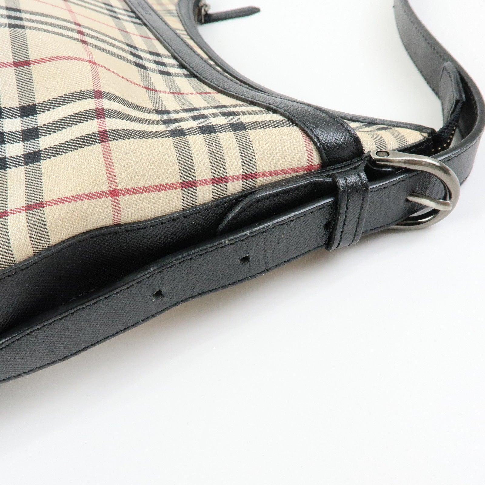 Burberry Nova Plaid Shoulder Bag - Beige, Canvas Leather