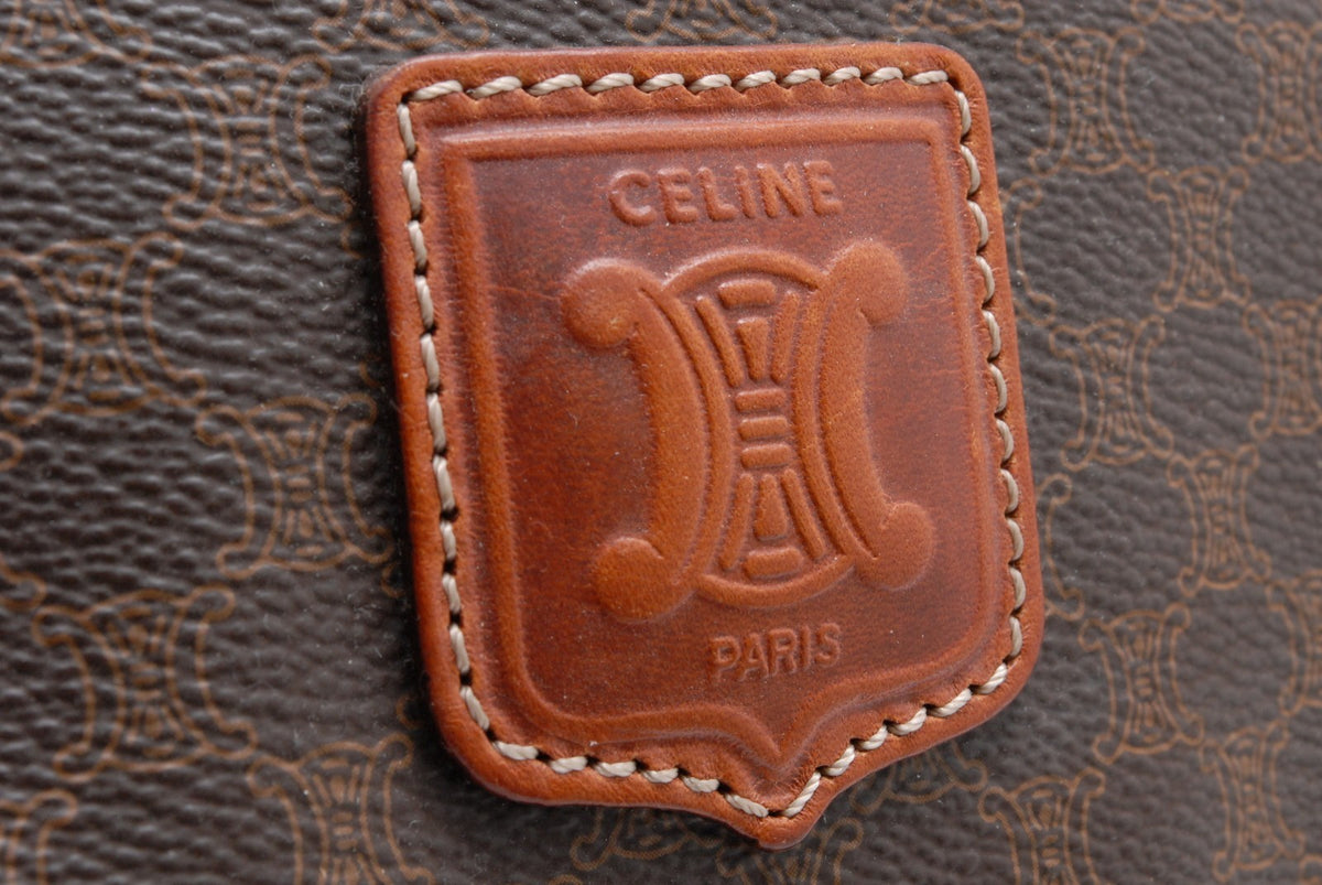 Celine Macadam Boston Handbag - Brown, PVC Leather
