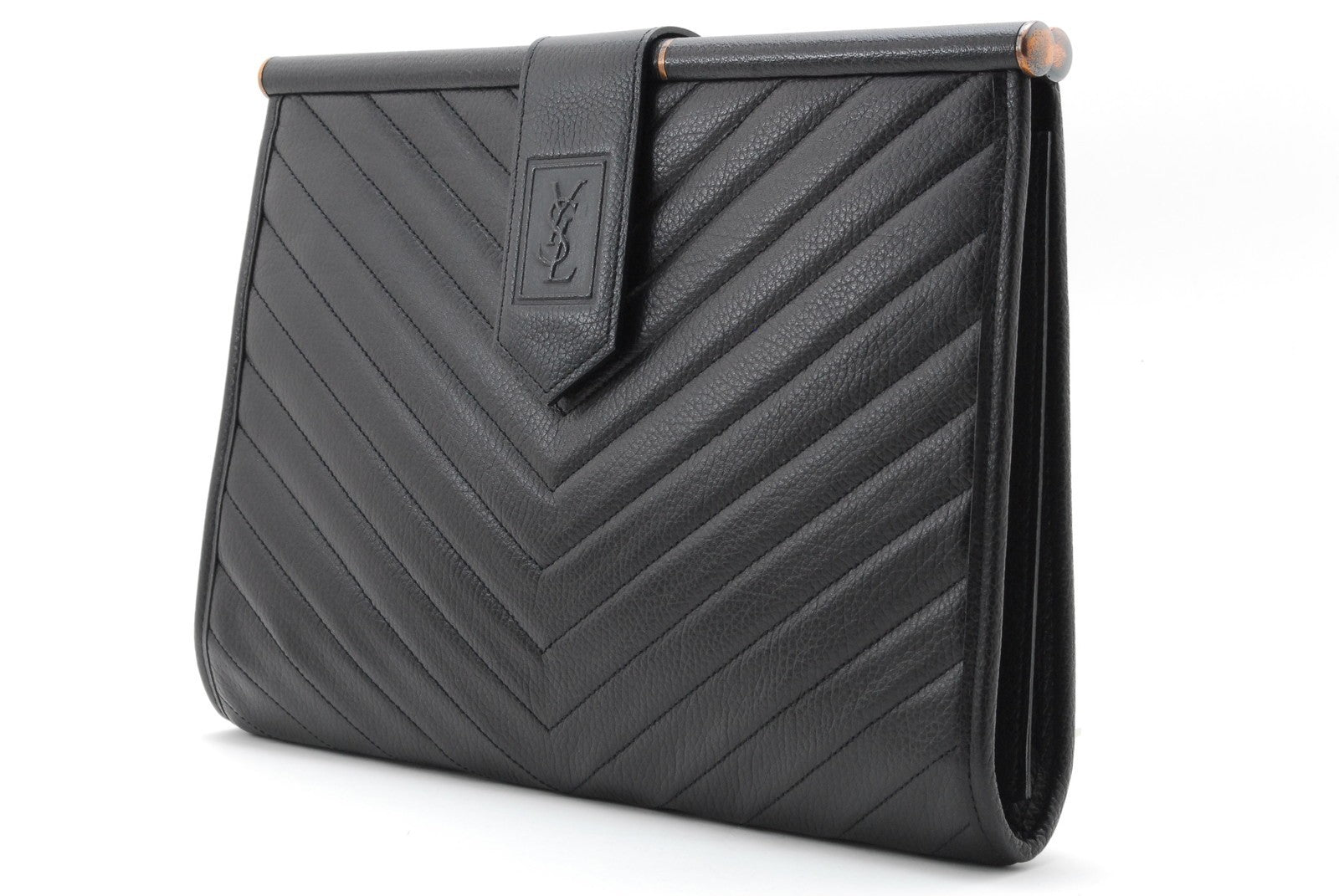 Saint Laurent Yves Saint Laurent Clutch Bag - Black, Leather