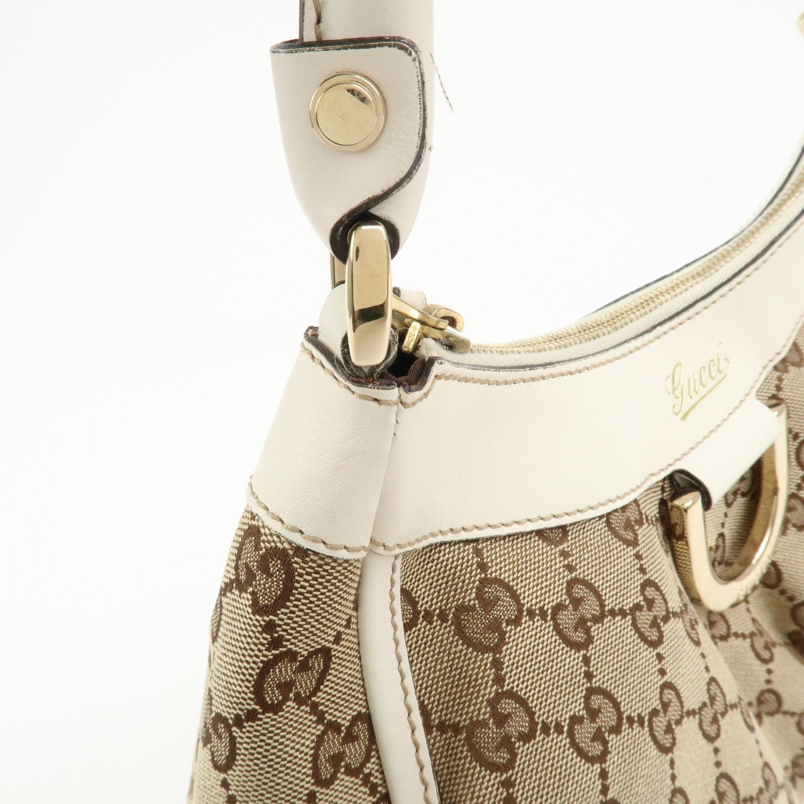 Gucci Abbey Shoulder Bag - Beige White, GG Canvas Leather