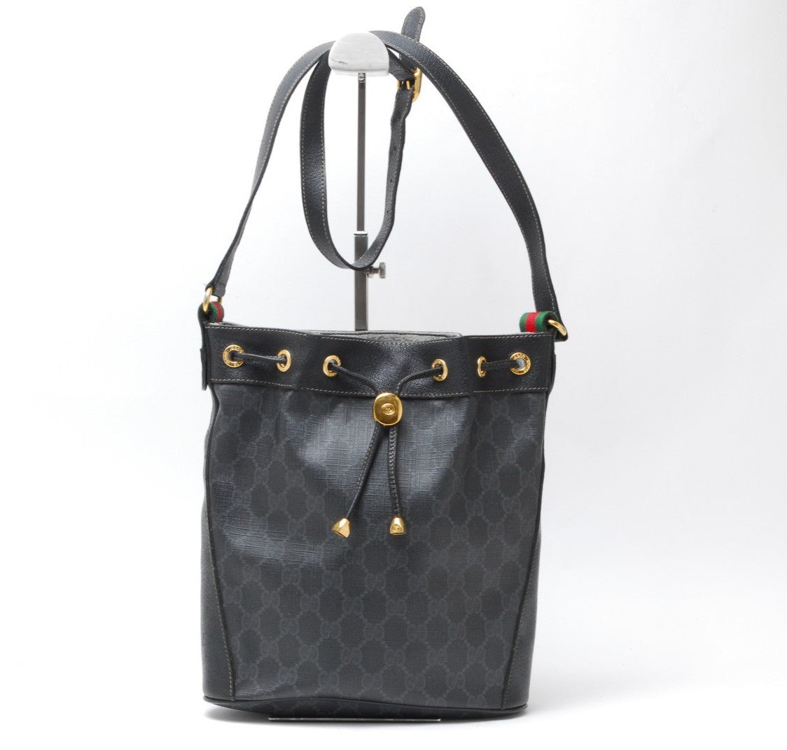 Gucci Sherry Line GG Shoulder Bag - Black, Leather 